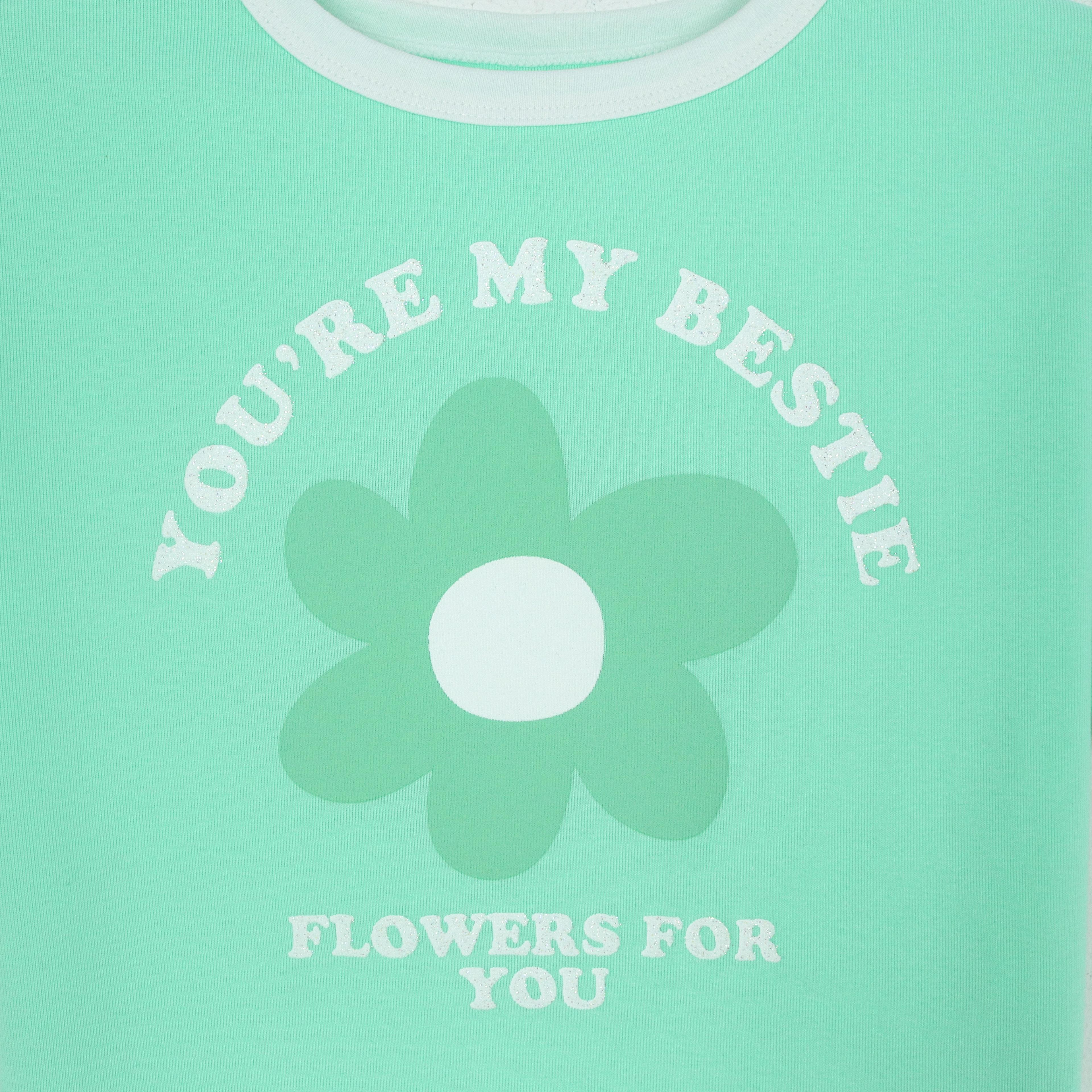 تيشيرت قطني ناعم مطبوع عليه زهور Thumbnail 3