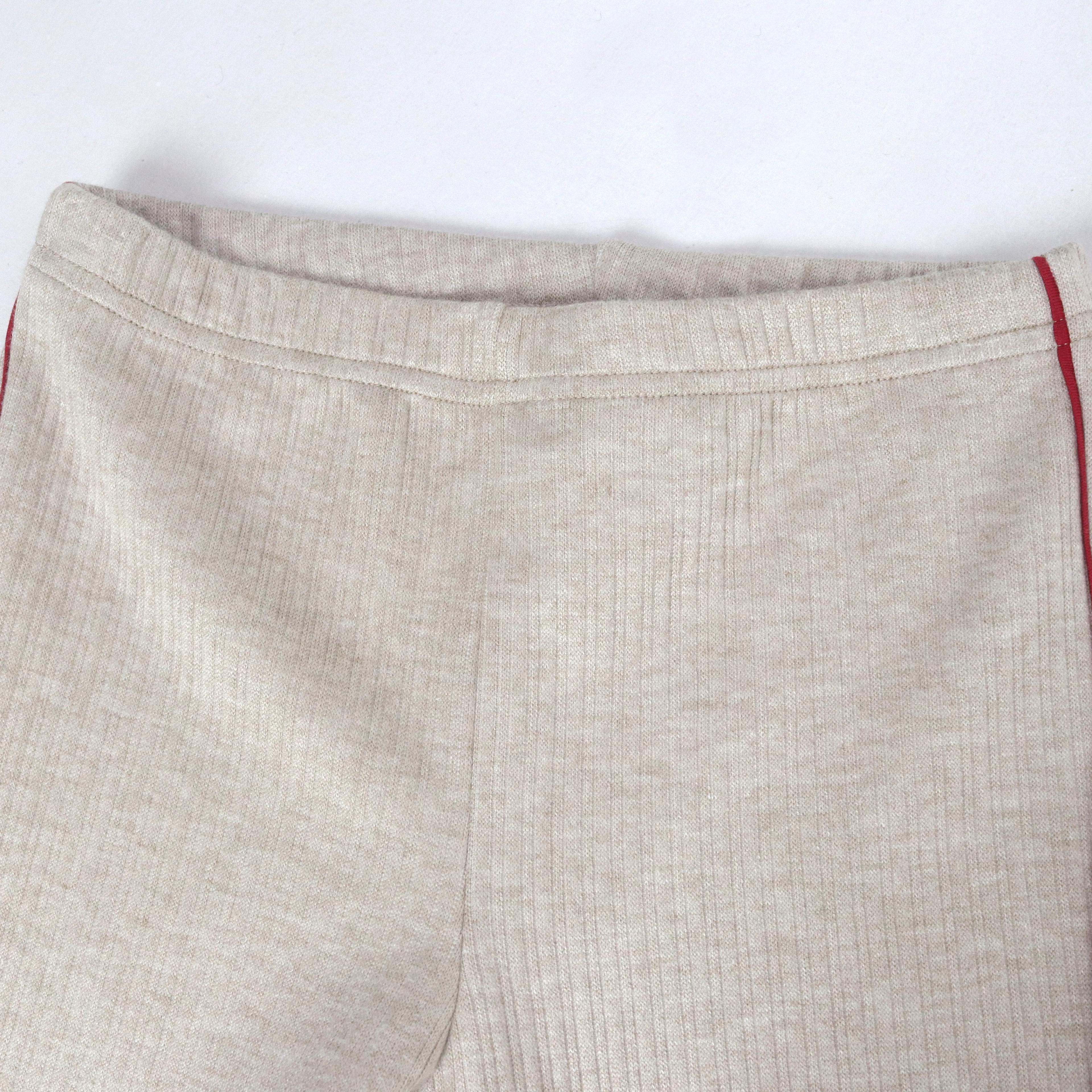 بنطلون ضيق واسع الساقين مضلع بخطوط جانبية للبنات Thumbnail 2