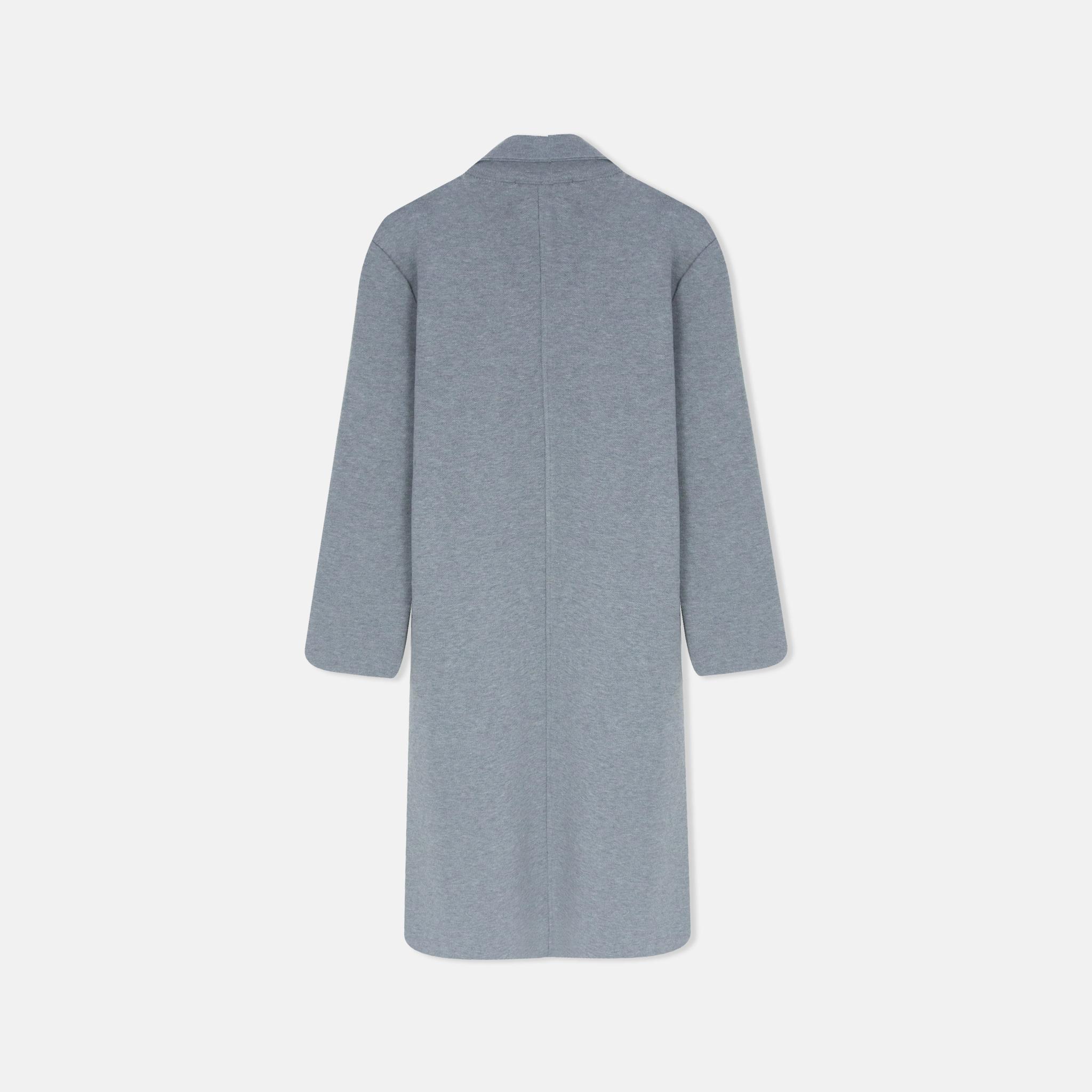 معطف نسائي طويل محبوك بياقة مفتوحة media preview 4