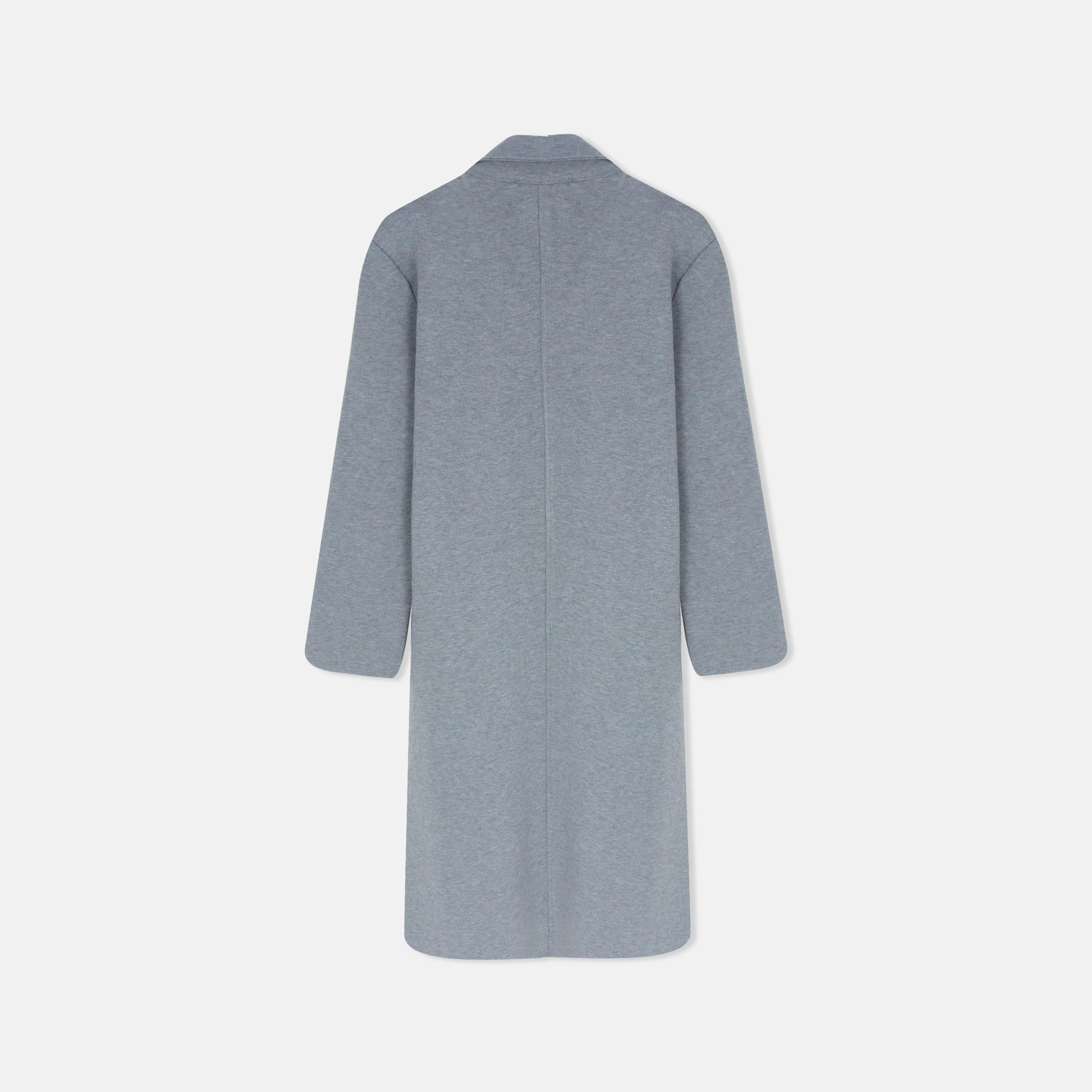 معطف نسائي طويل محبوك بياقة مفتوحة Thumbnail 4