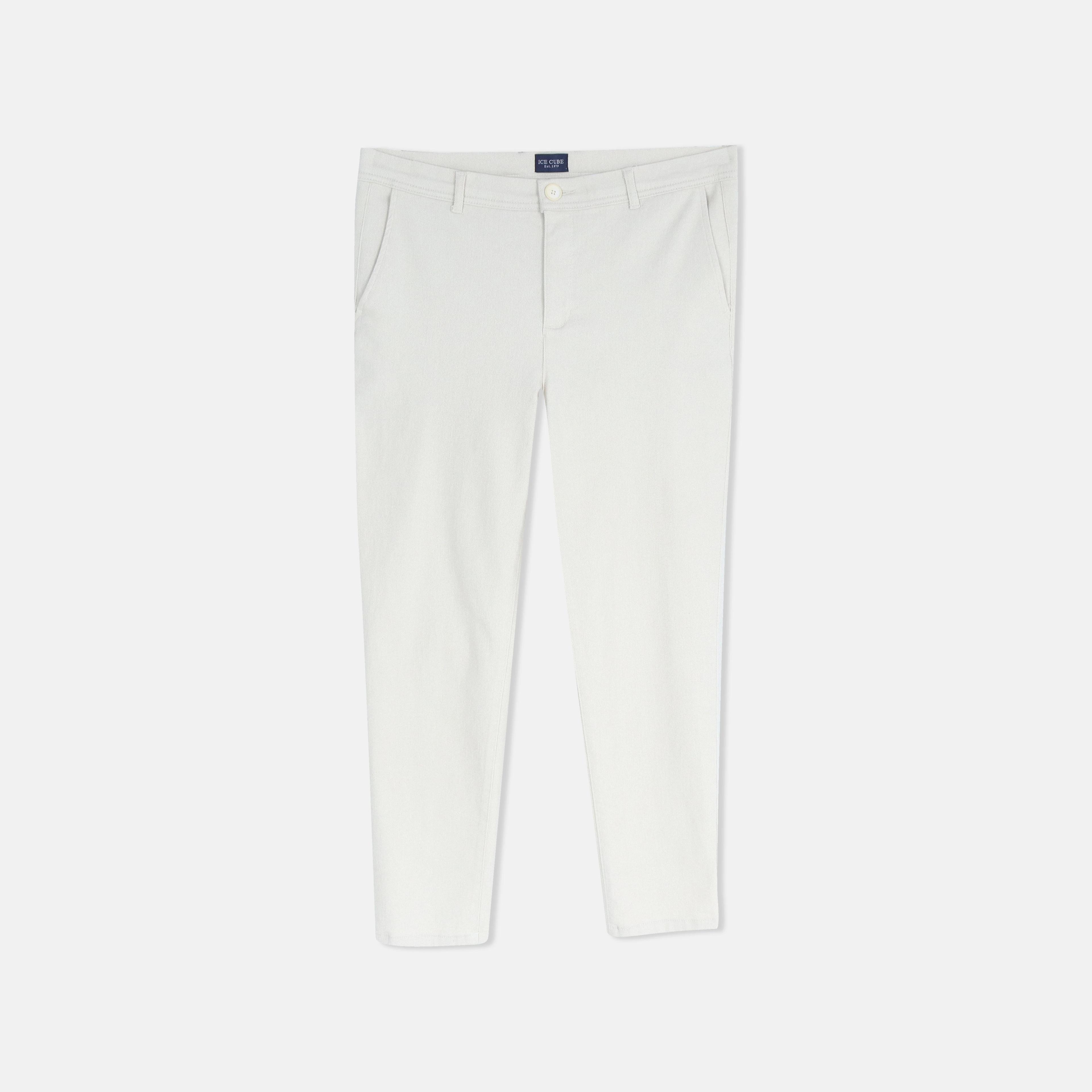 بنطلون تشينو رجالي ضيق مستقيم من القطن المطاطي Thumbnail 1