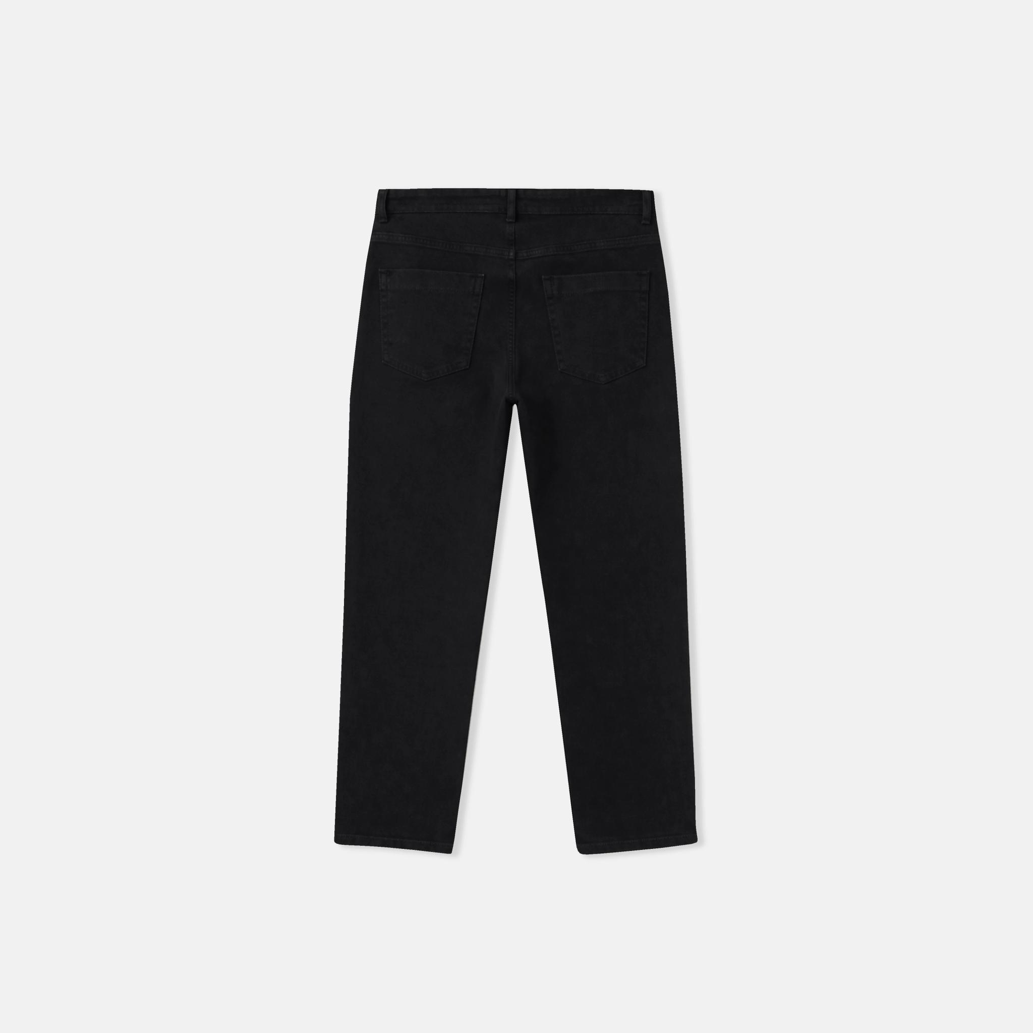 بنطلون جينز أسود ضيق بخصر عالٍ للنساء media preview 3