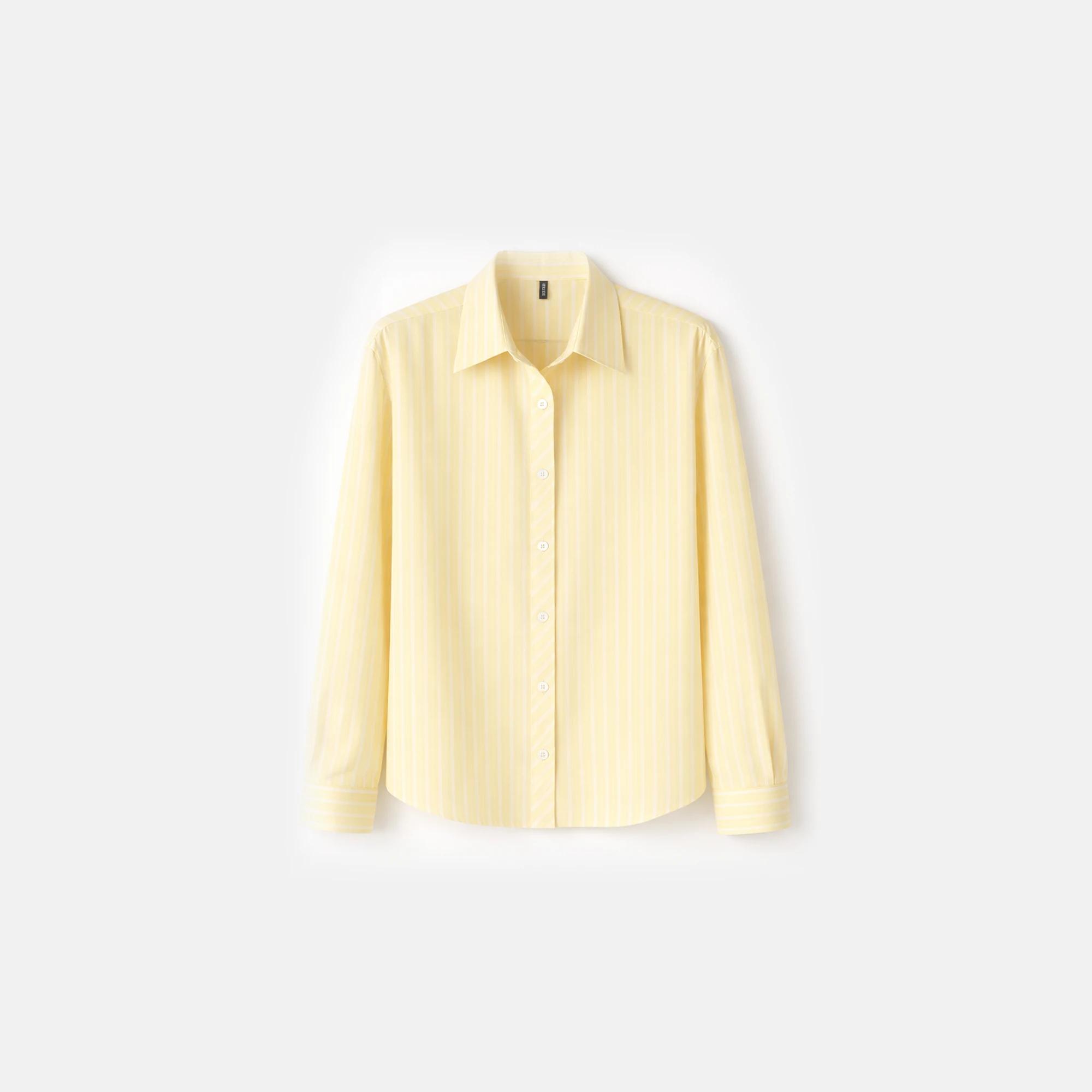 Women's striped shirt with hidden buttons Thumbnail 1