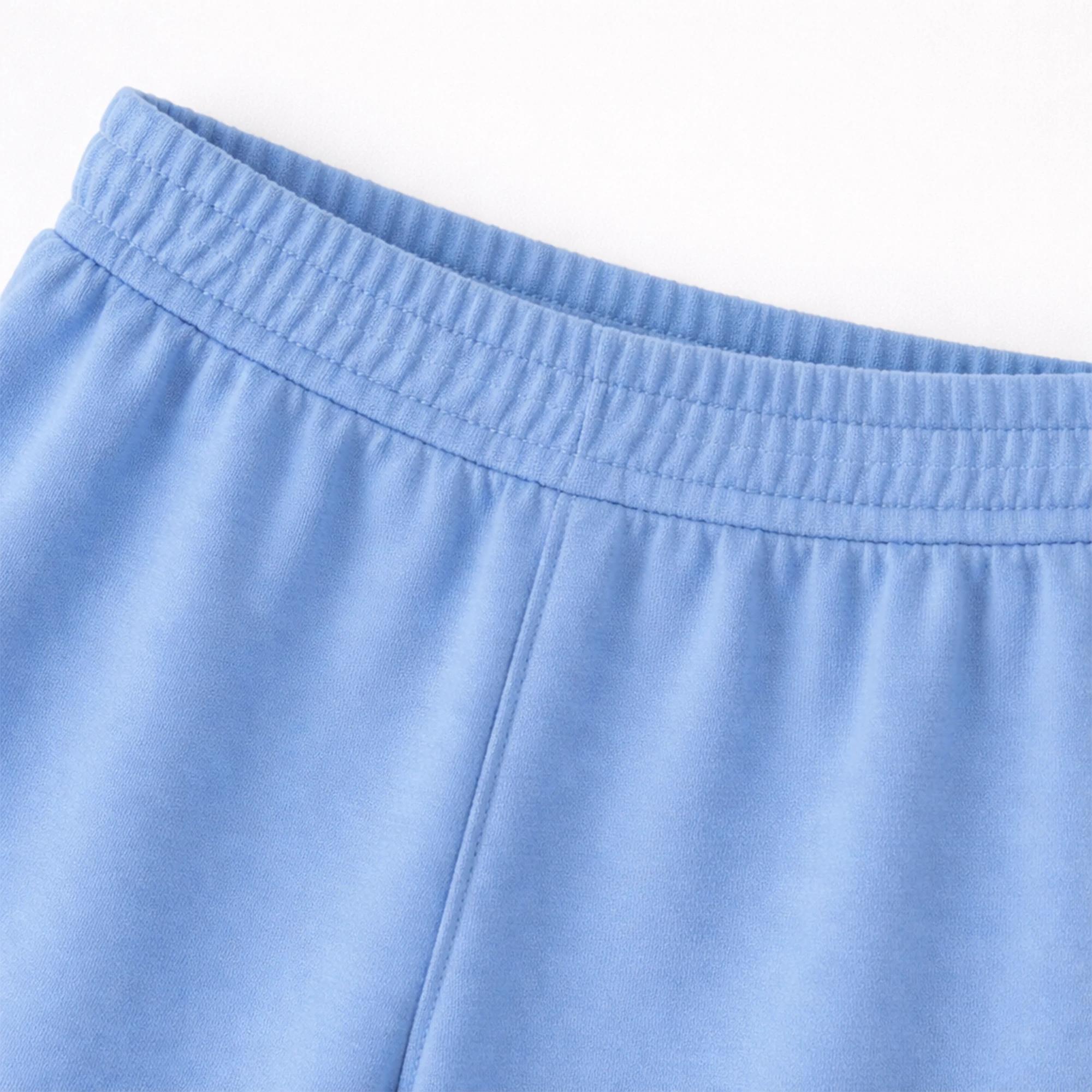 طقم بناتي ناعم الملمس - بلوزة برقبة دائرية وبنطال media preview 5