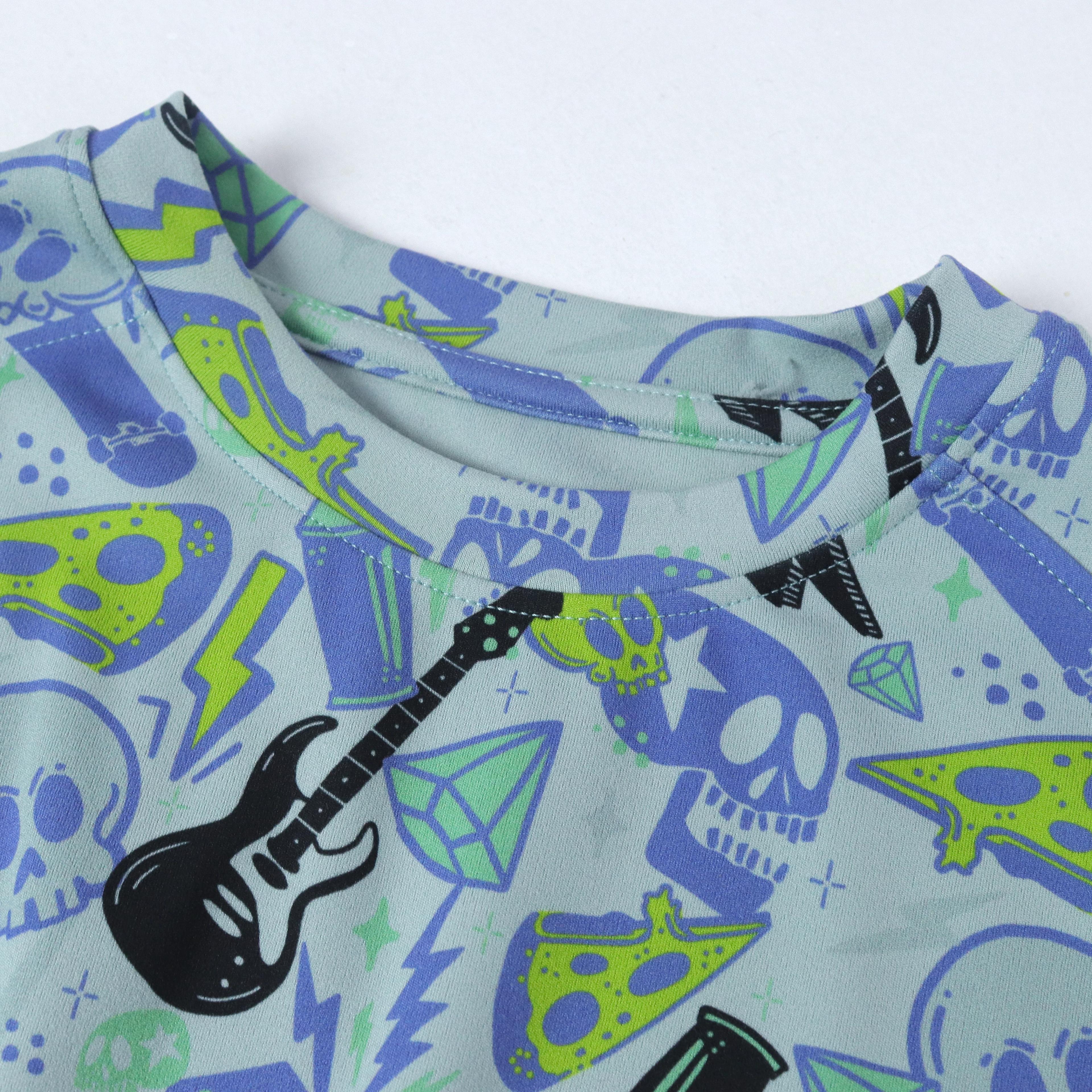 Boys' T-shirt with skull and graphic print Thumbnail 2