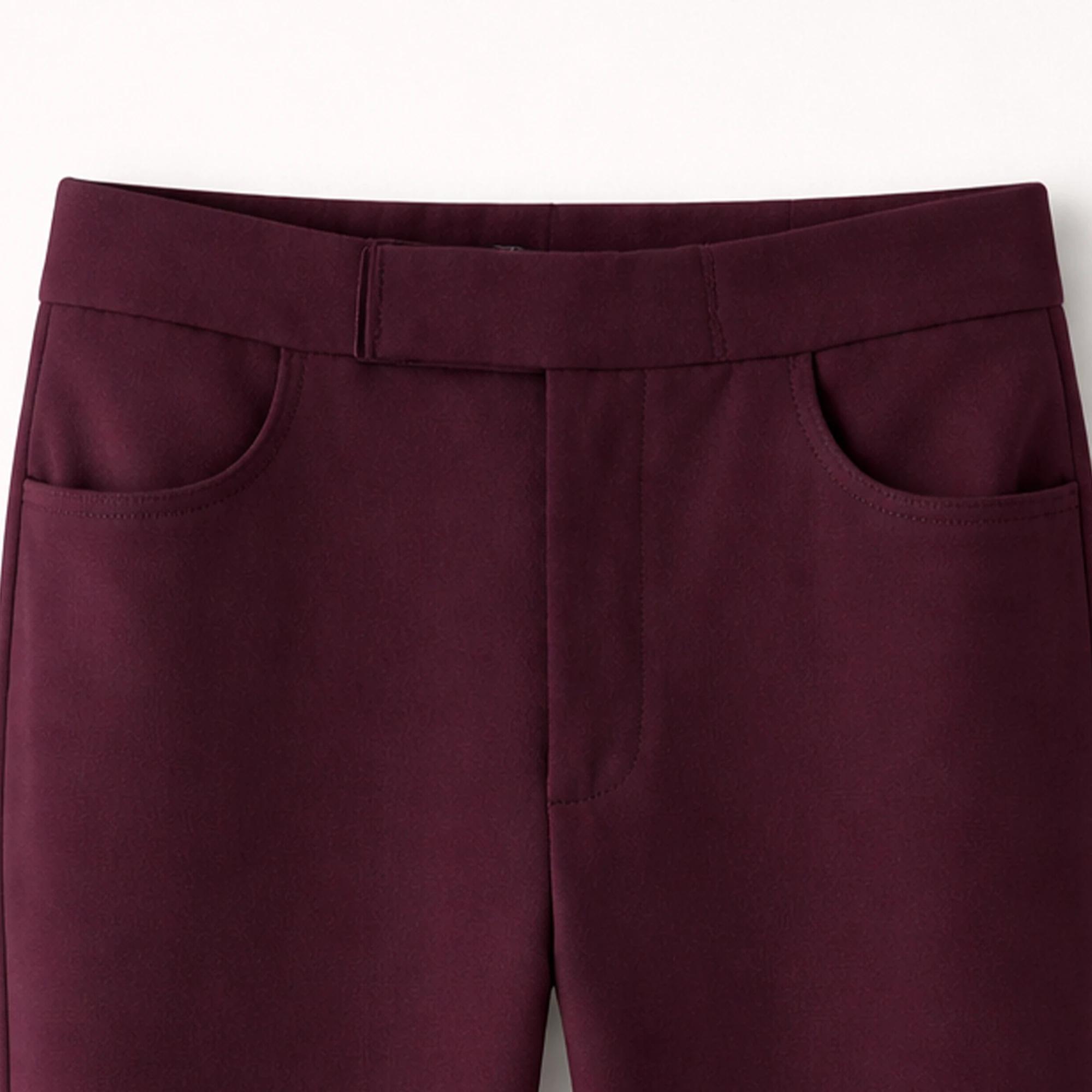 بنطلون رسمي للبنات بقصة مستقيمة ومطاطية - ألوان متعددة Thumbnail 2