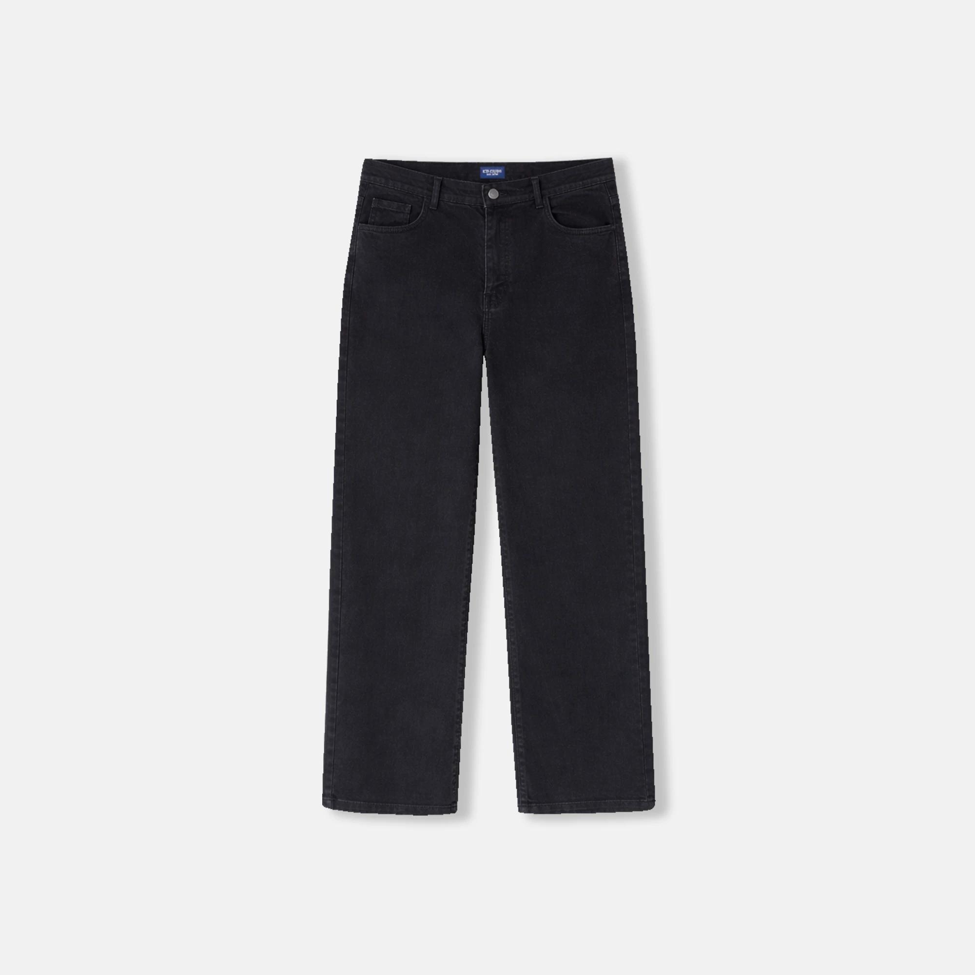 Women's High-Rise Straight Leg Jeans - Black Thumbnail 1