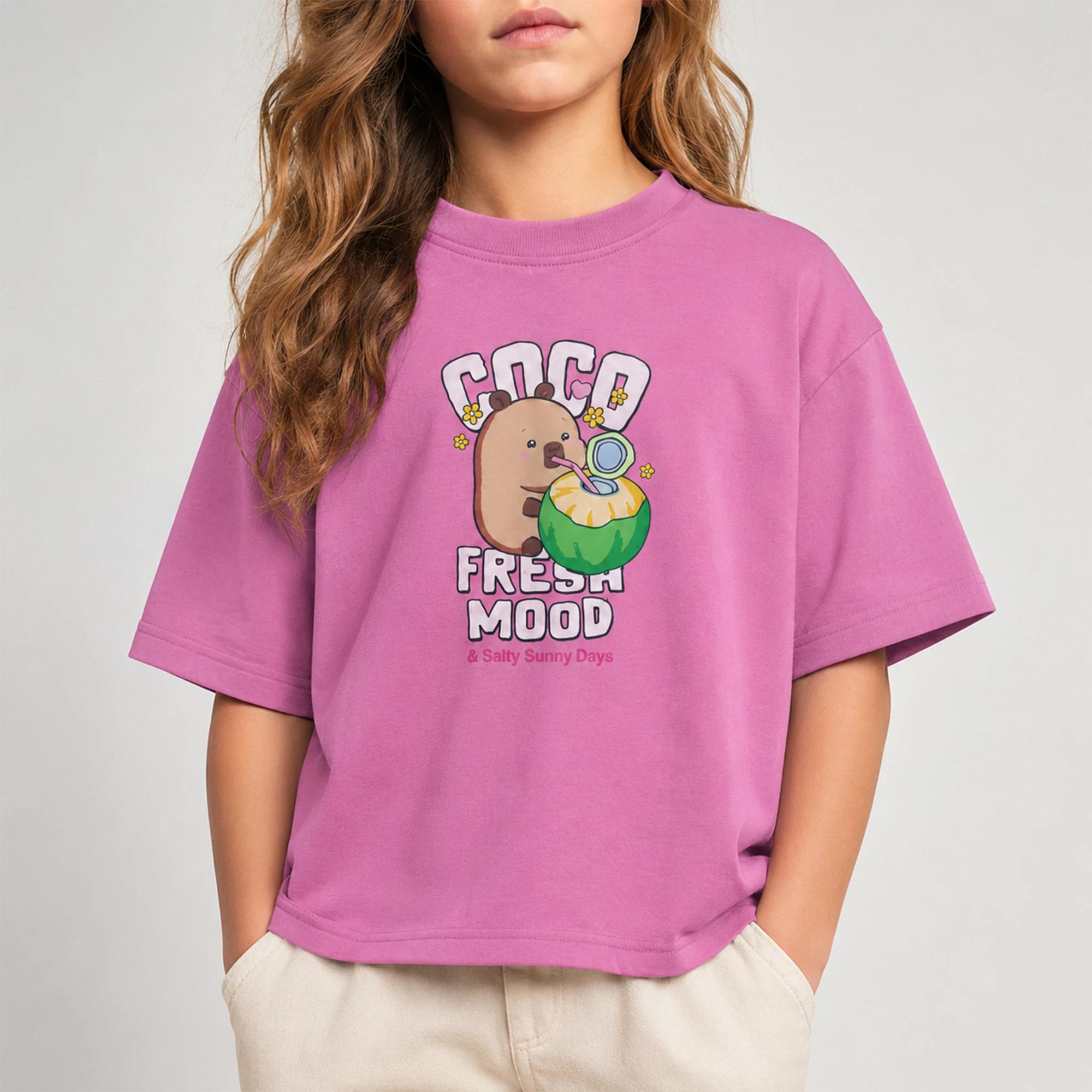 Girls' Boxy Graphic Cotton-Blend Crop Tee alternative product image