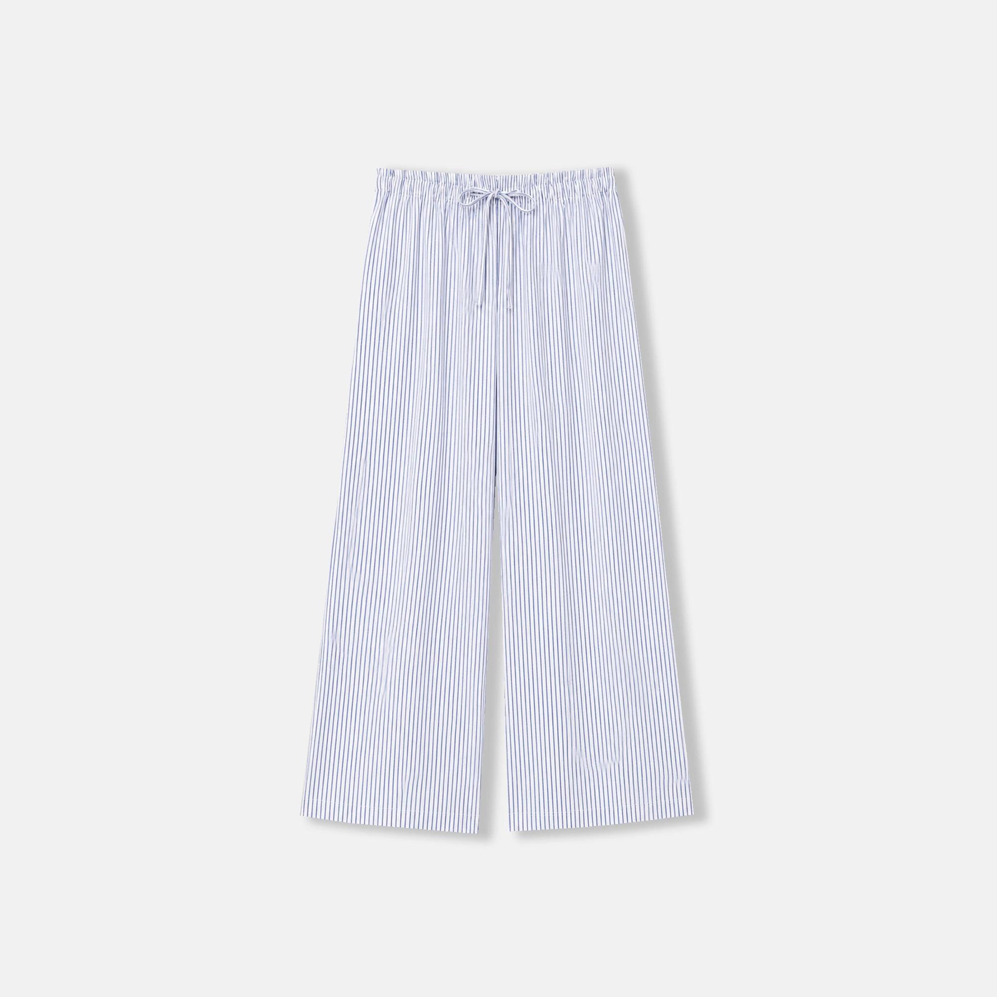 Women's Pinstripe Wide-Leg Blend Pants media preview 2