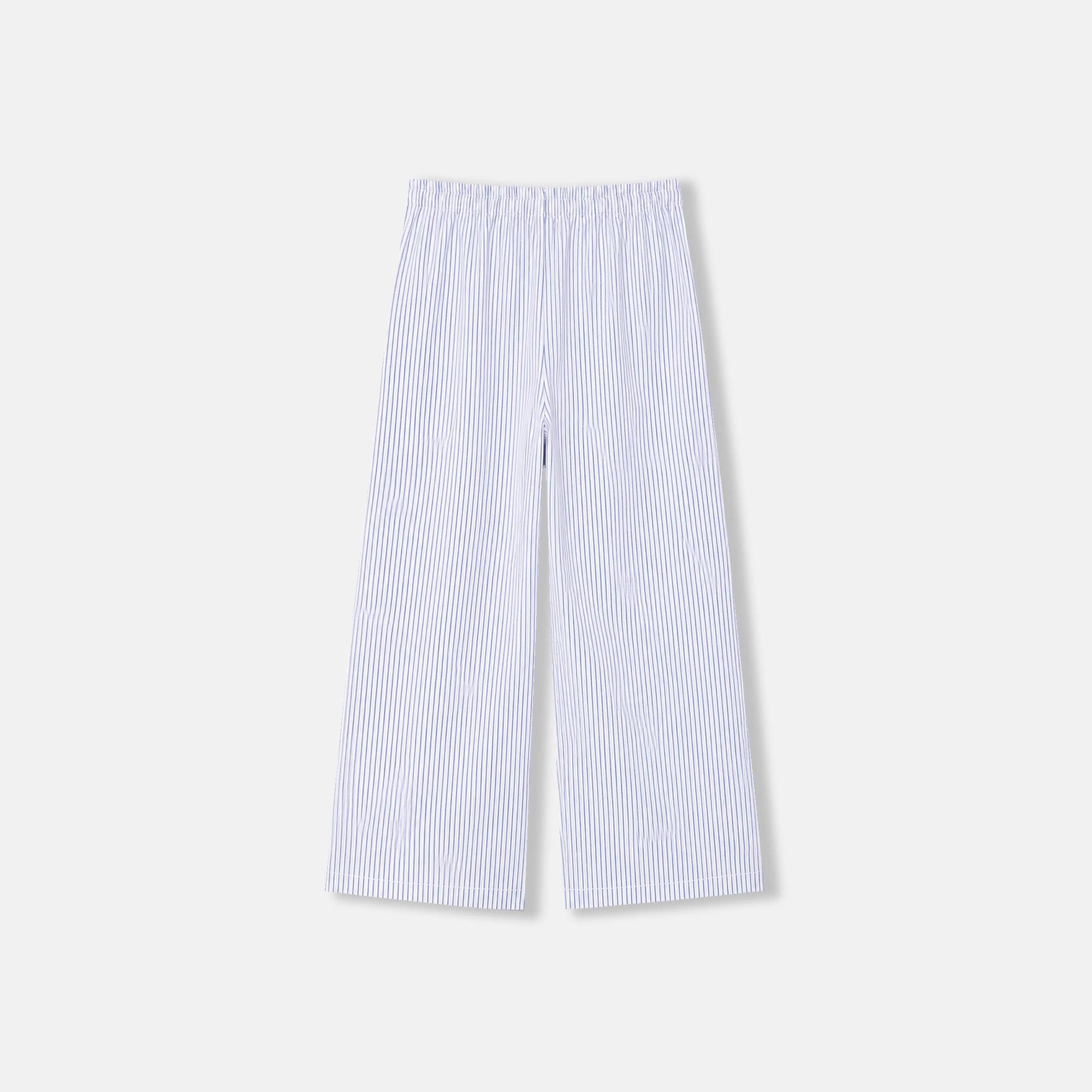 Women's Pinstripe Wide-Leg Blend Pants Thumbnail 4
