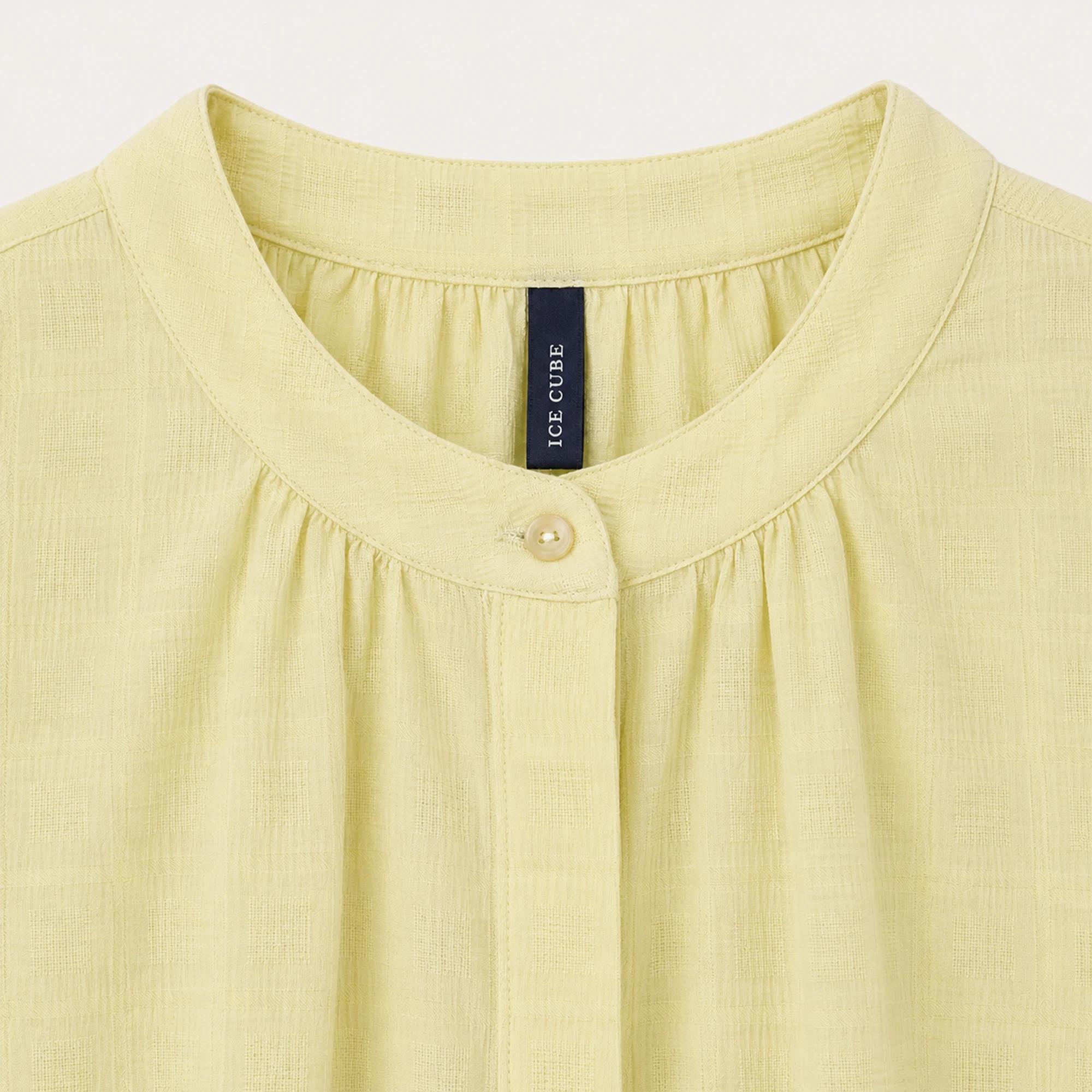 Women's Band-Collar Pleated Pullover Shirt media preview 3