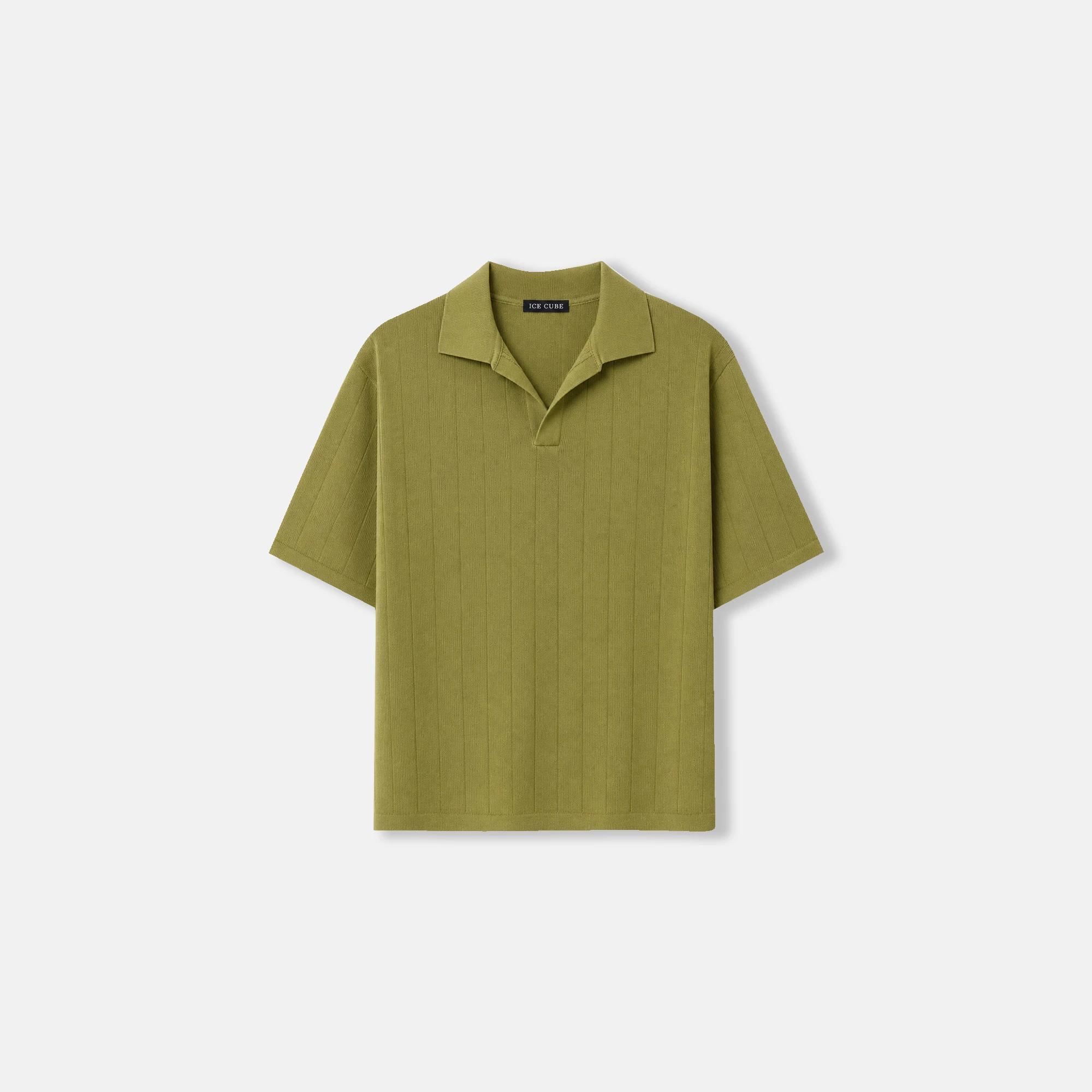 قميص بولو رجالي محبوك بنمط مضلع alternative product image