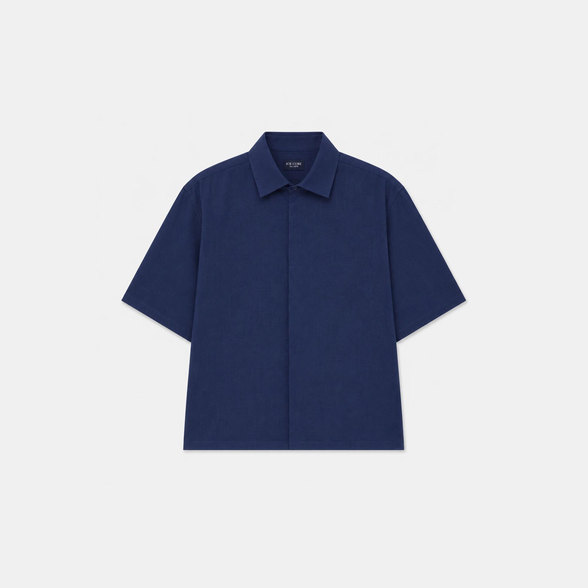 Men's Short-Sleeve Hidden Placket Shirt Thumbnail 1