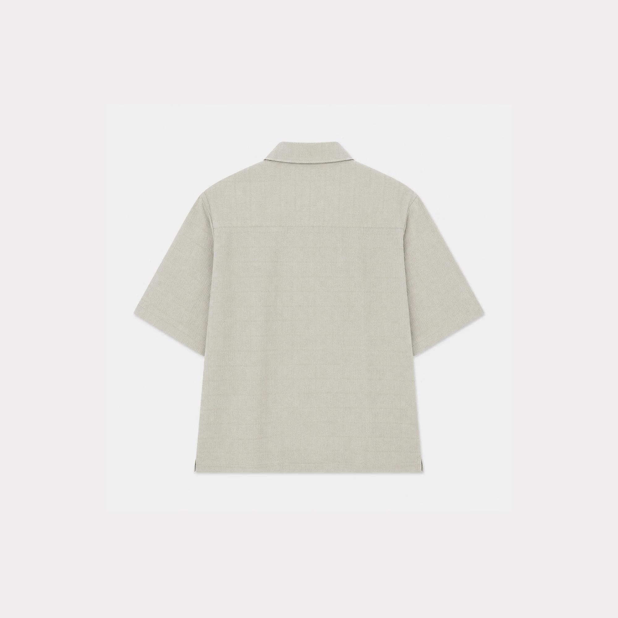 Men's Camp Collar Textured Casual Shirt media preview 3