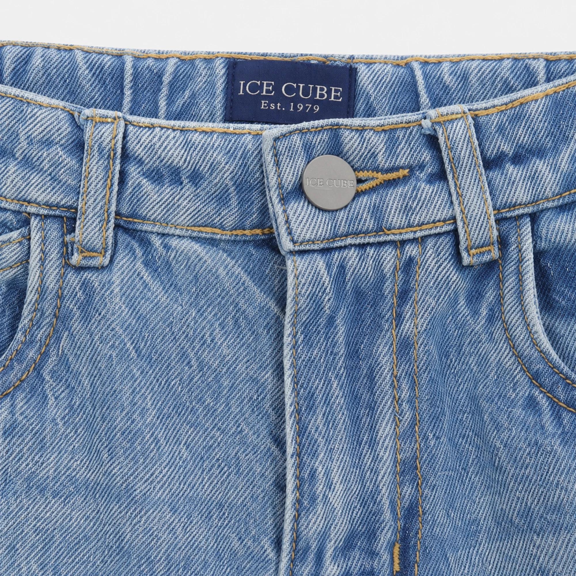 Boys Light Wash Distressed Denim Bermuda Shorts Thumbnail 3