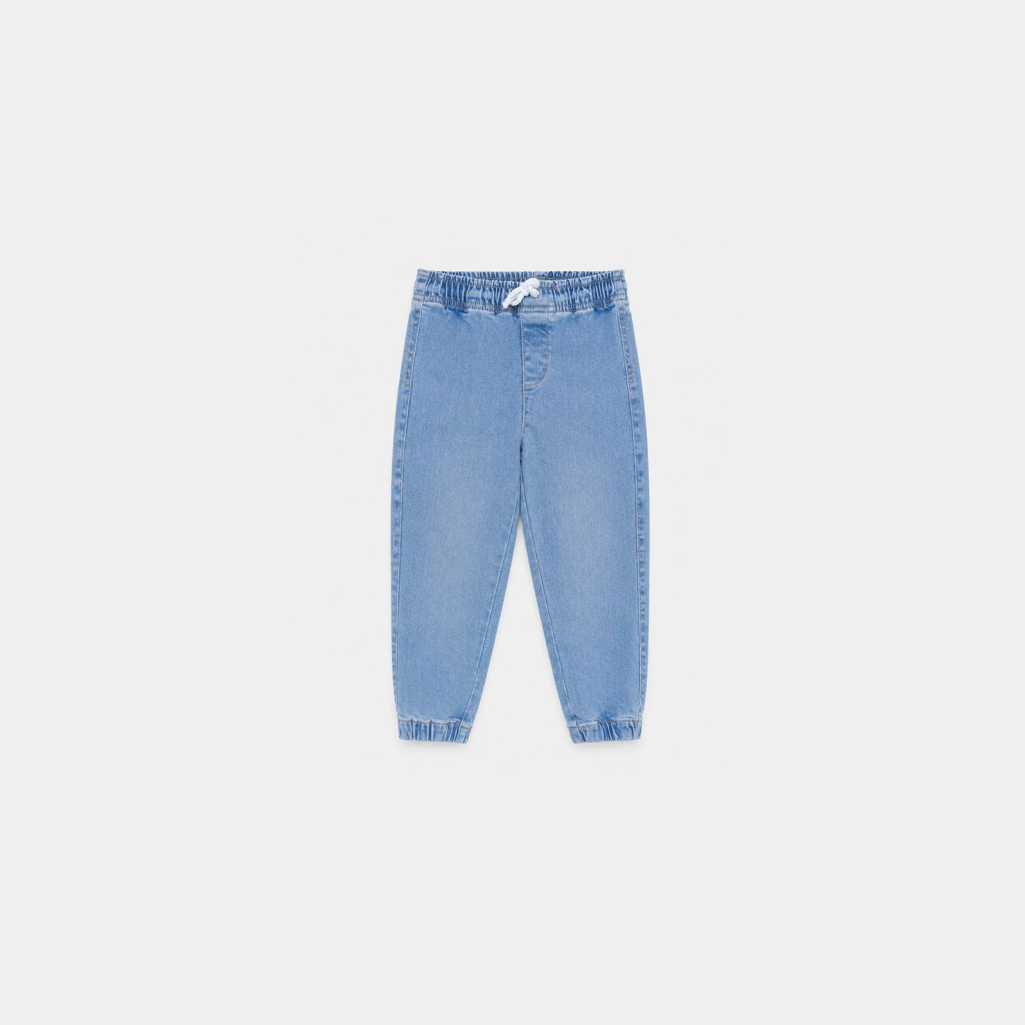 Boys' jeans with elastic waistband and drawstring - light blue media preview 2