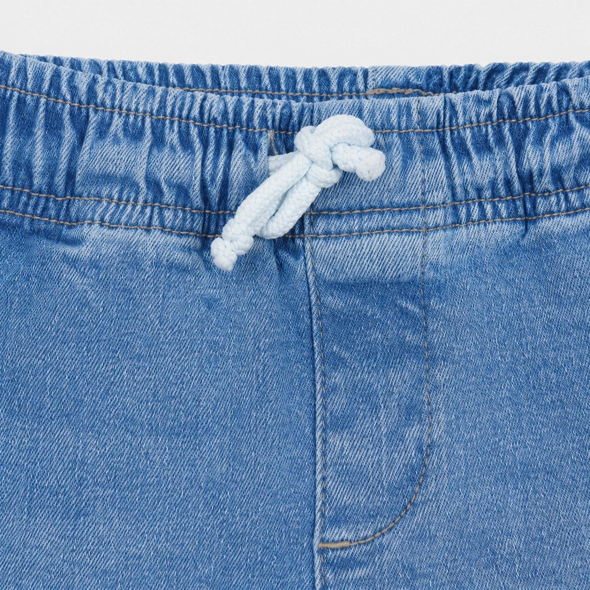Boys' jeans with elastic waistband and drawstring - light blue Thumbnail 3