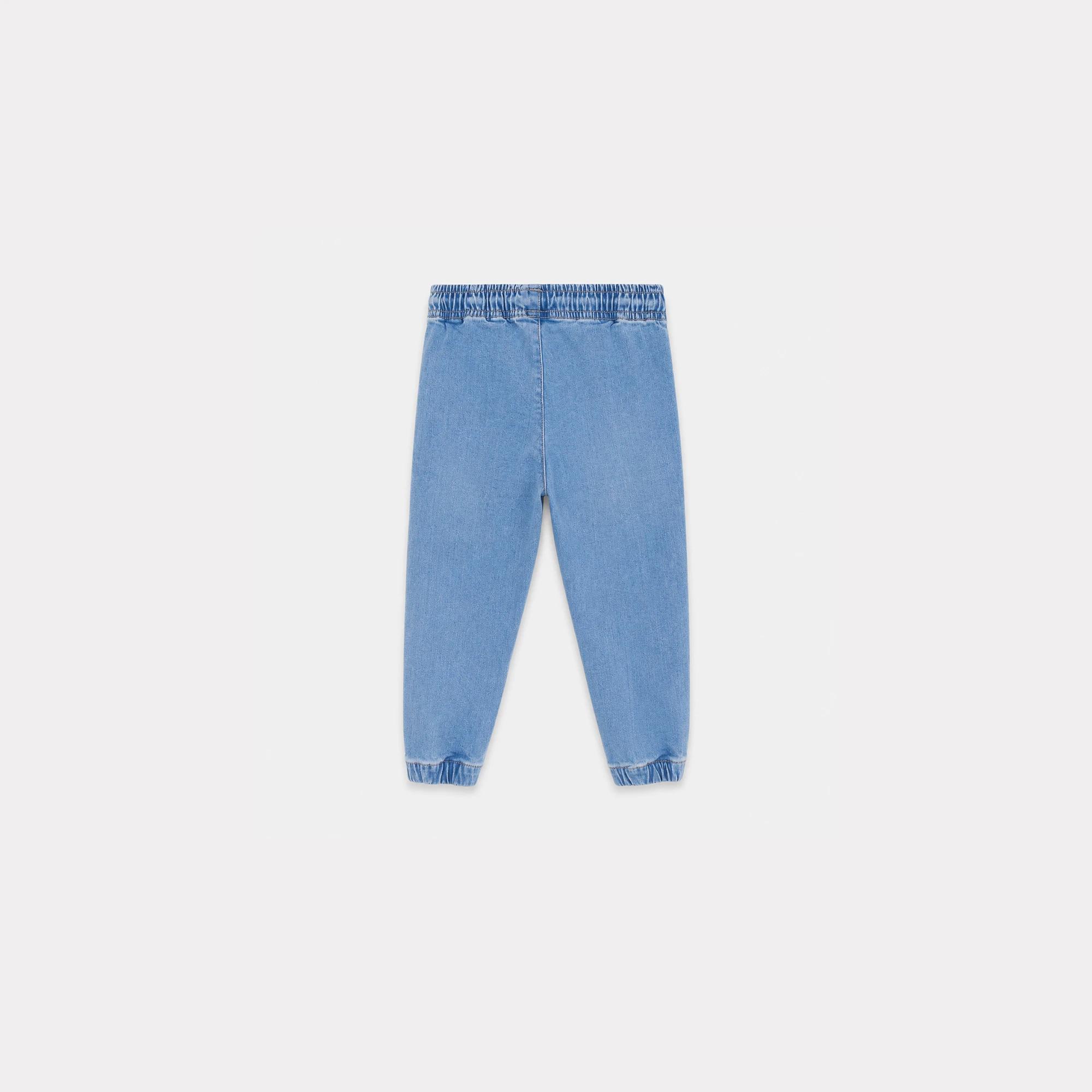 Boys' jeans with elastic waistband and drawstring - light blue media preview 4