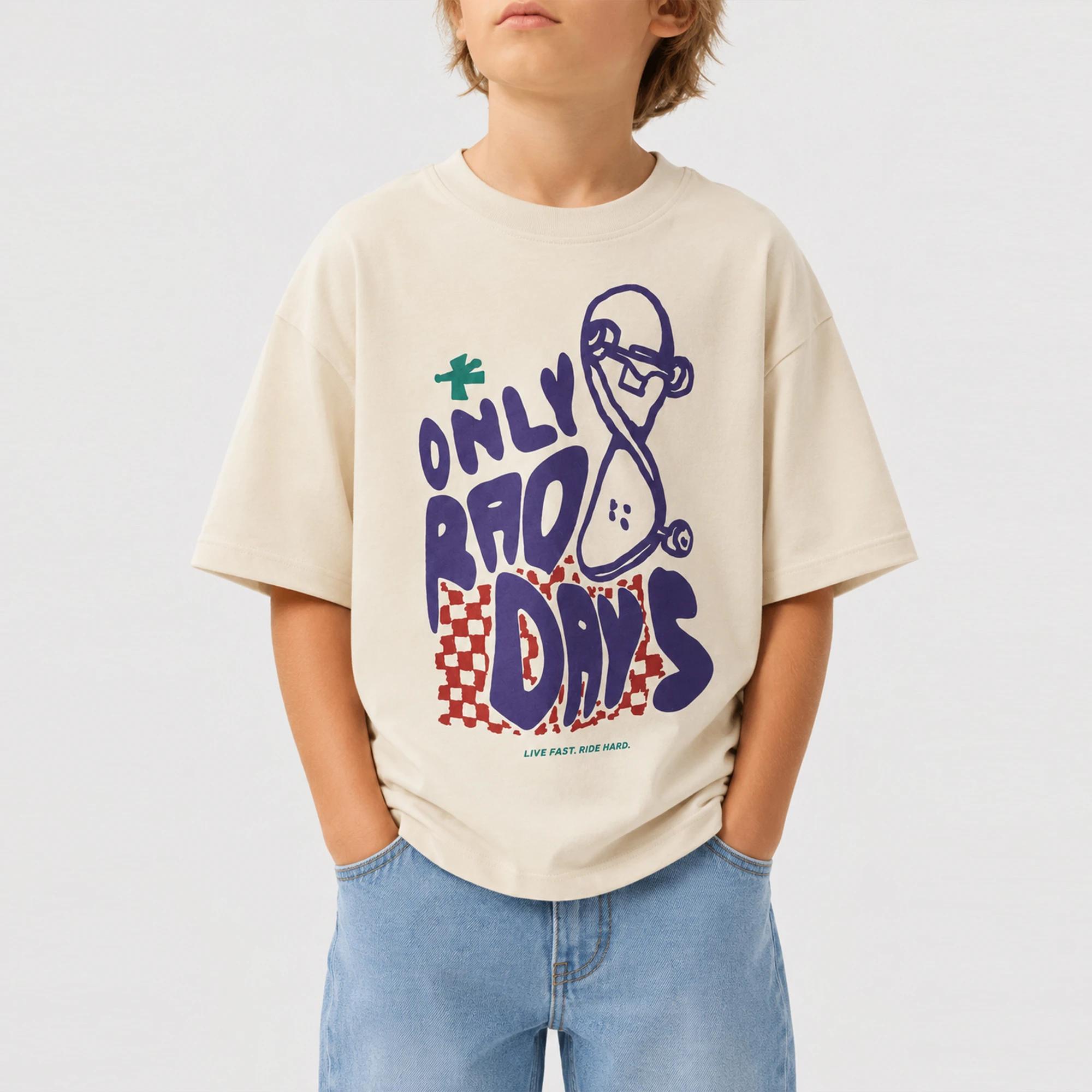 Printed cotton short-sleeved t-shirt for boys alternative product image