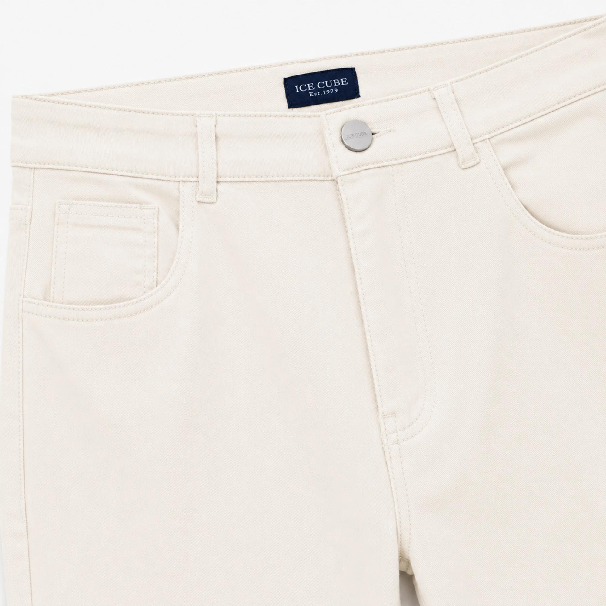 Men's Slim Fit Linen-Cotton Stretch Pants Thumbnail 2