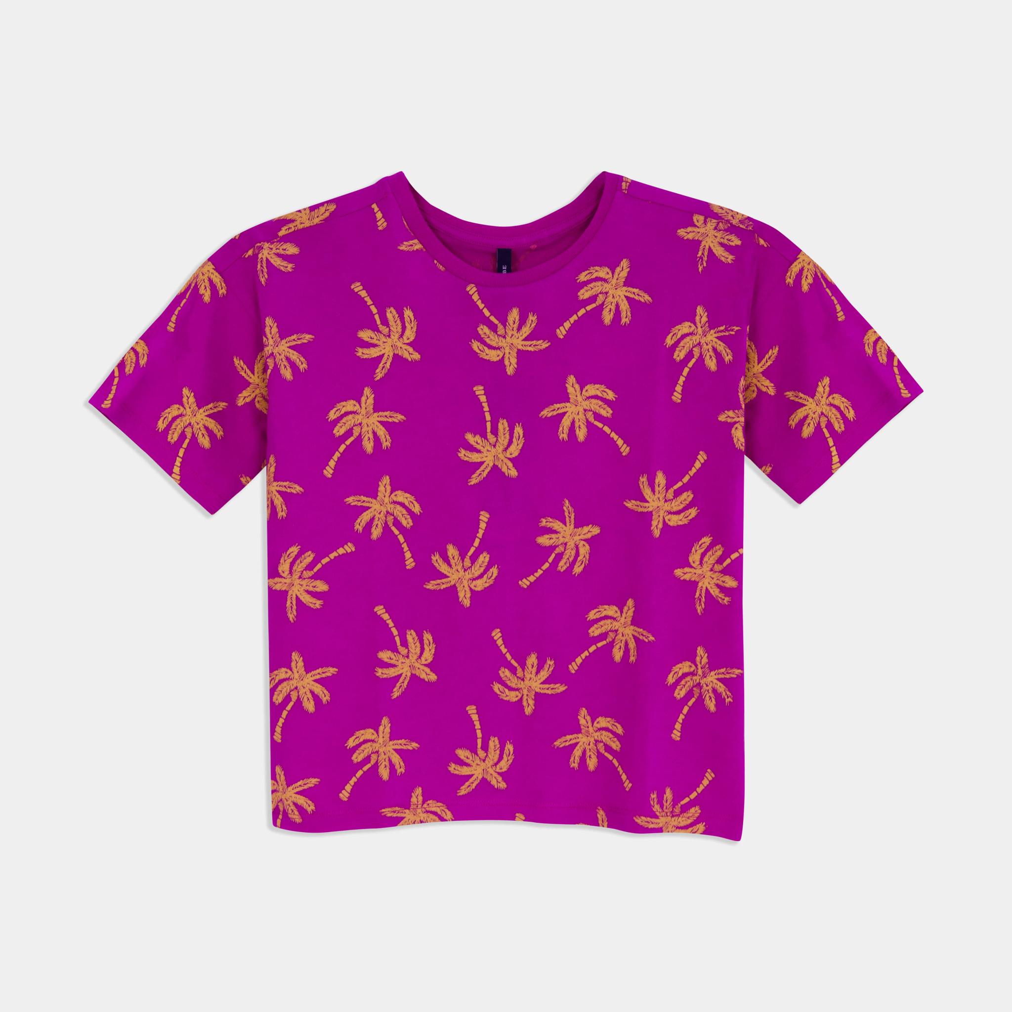 تي شيرت بطبعة نخيل للبنات product image