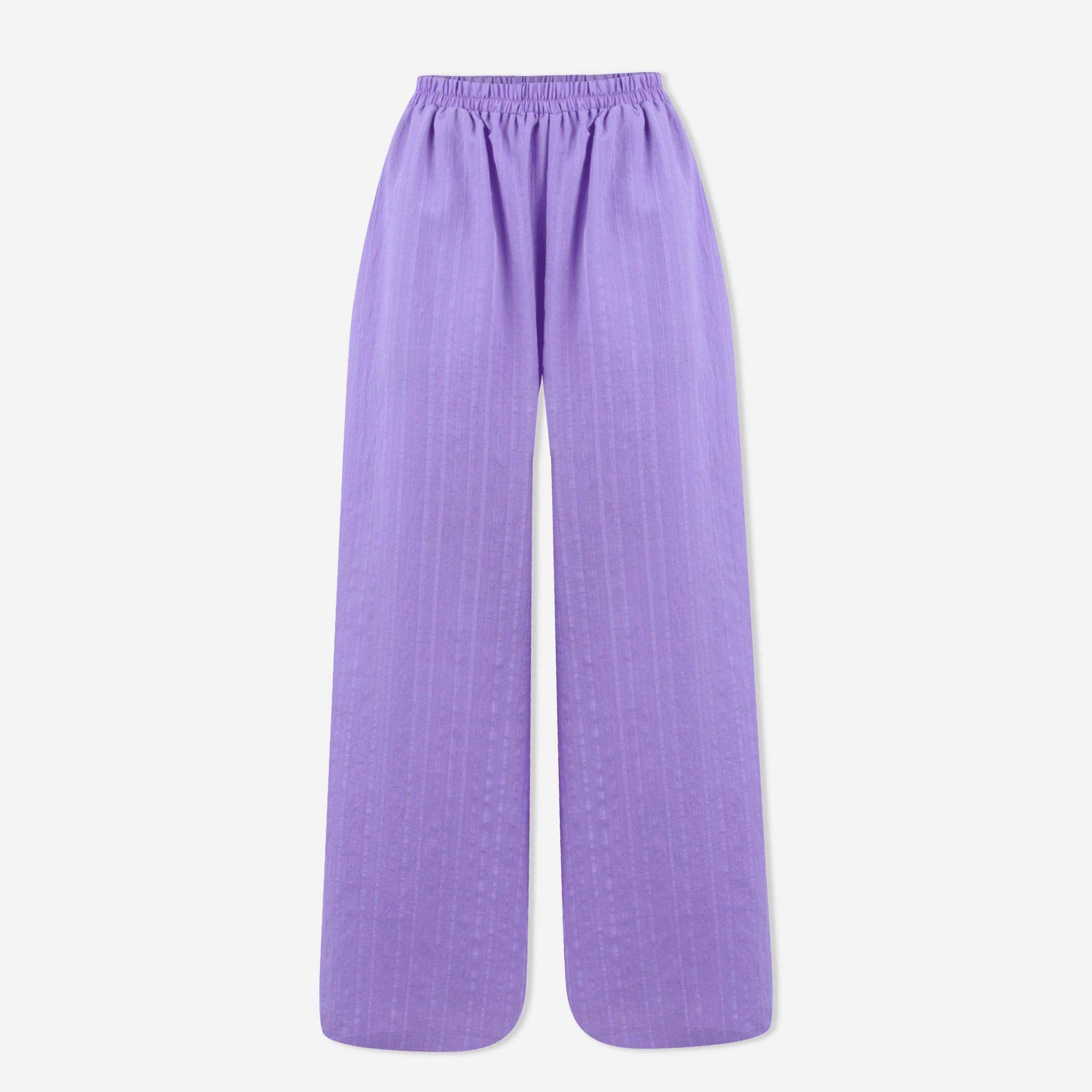 بنطلون نسائي واسع الساق بخصر مطاطي product image