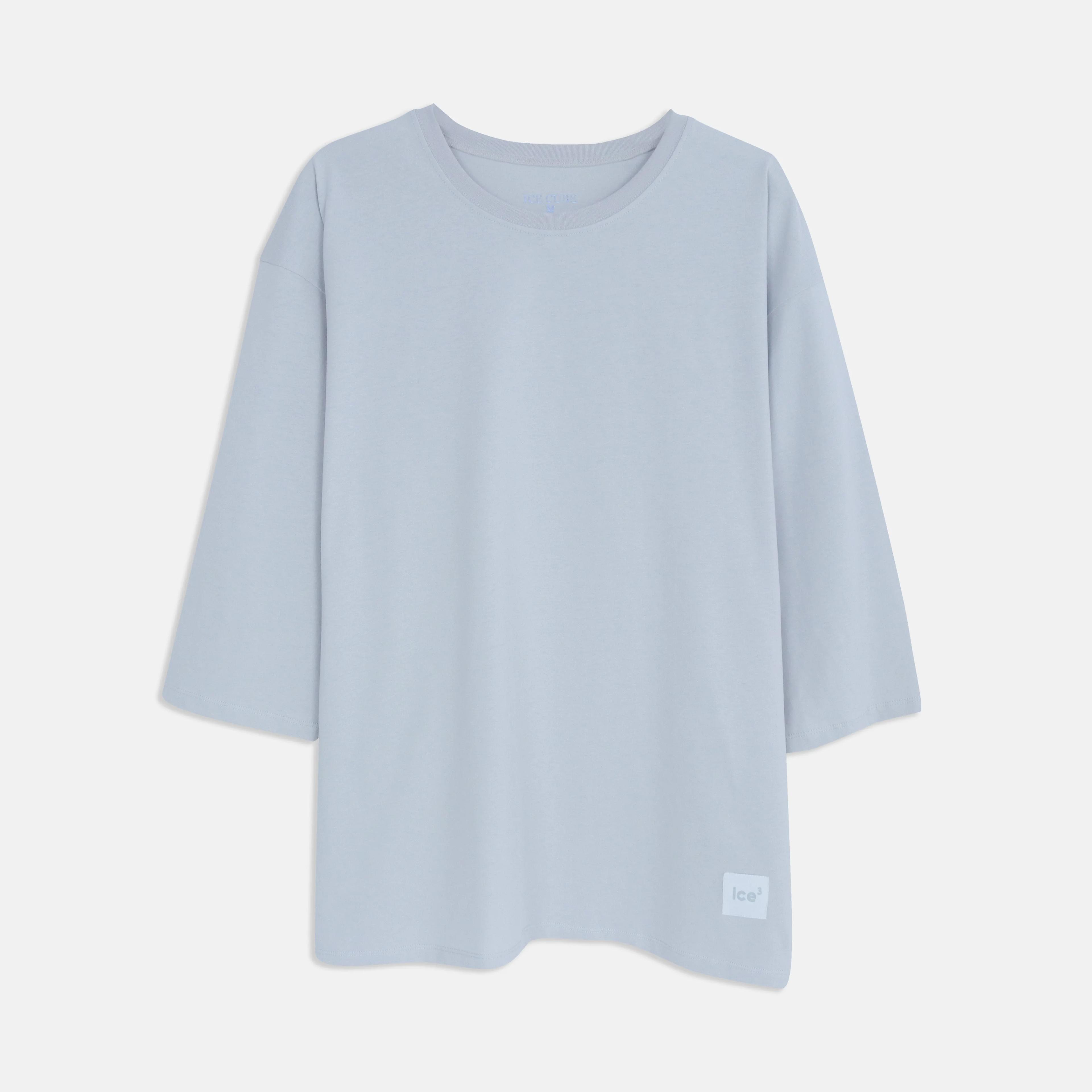 Women's Solid Color Crewneck Tee 3/4 Sleeves Thumbnail 3
