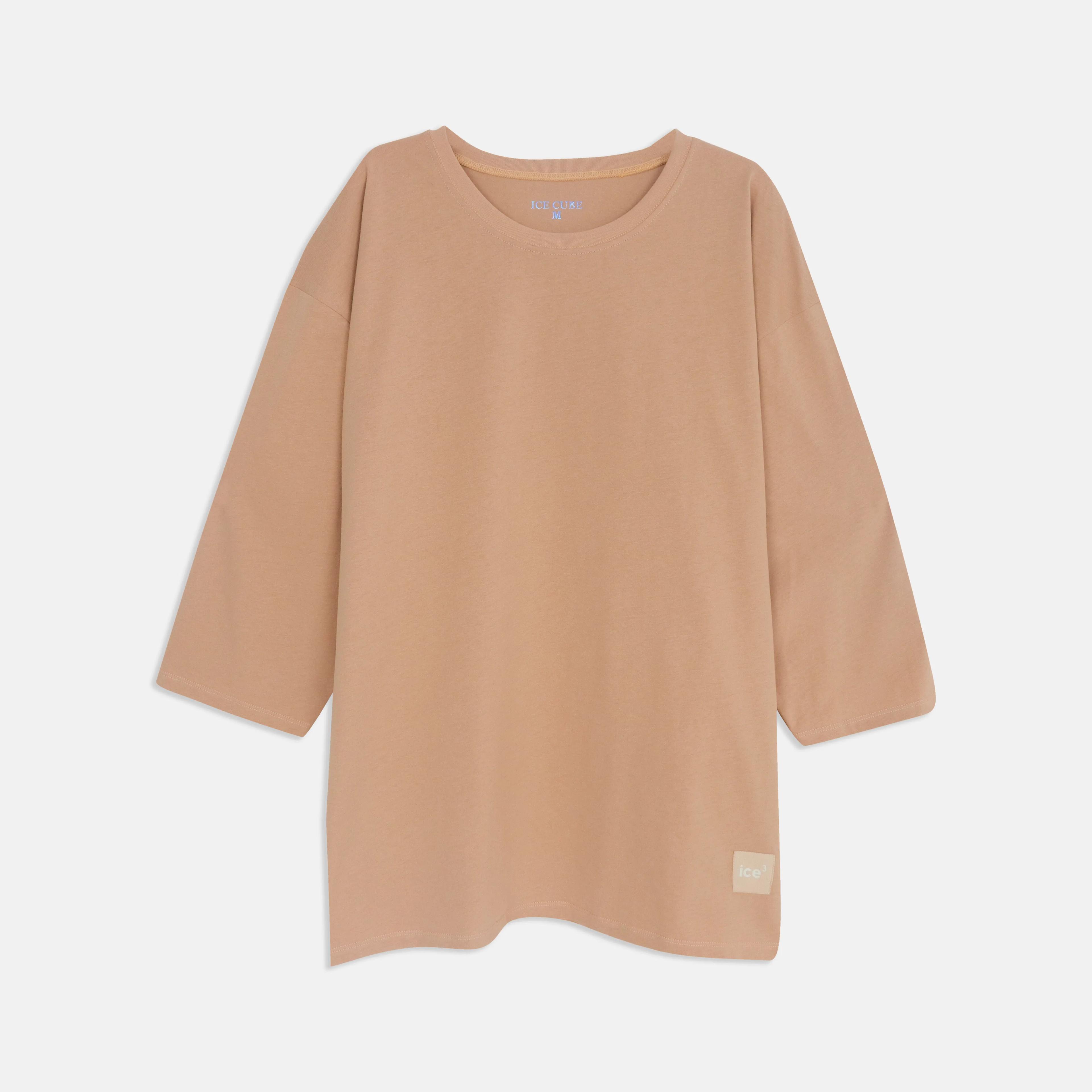 Women's Solid Color Crewneck Tee 3/4 Sleeves Thumbnail 7