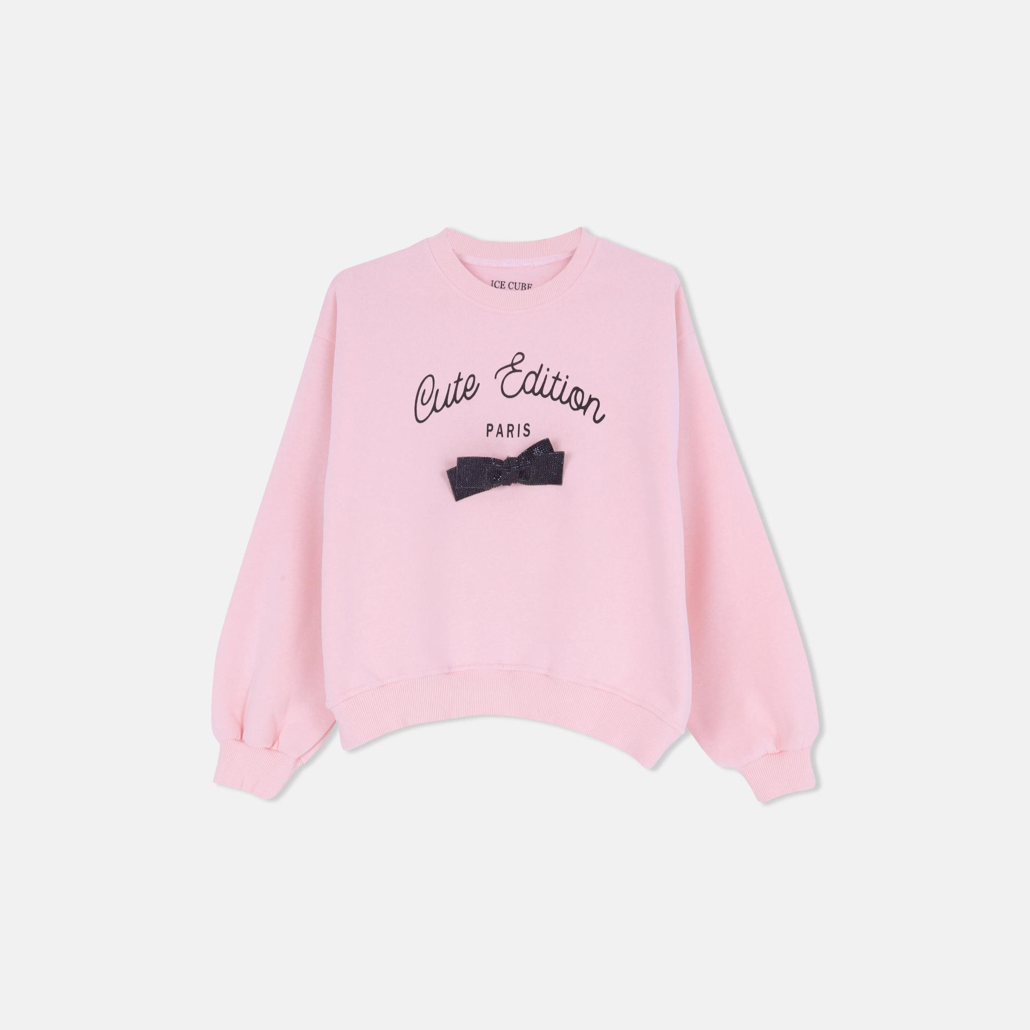 سترة من مزيج القطن باللون الوردي "إصدار لطيف" مع تفاصيل فيونكة product image