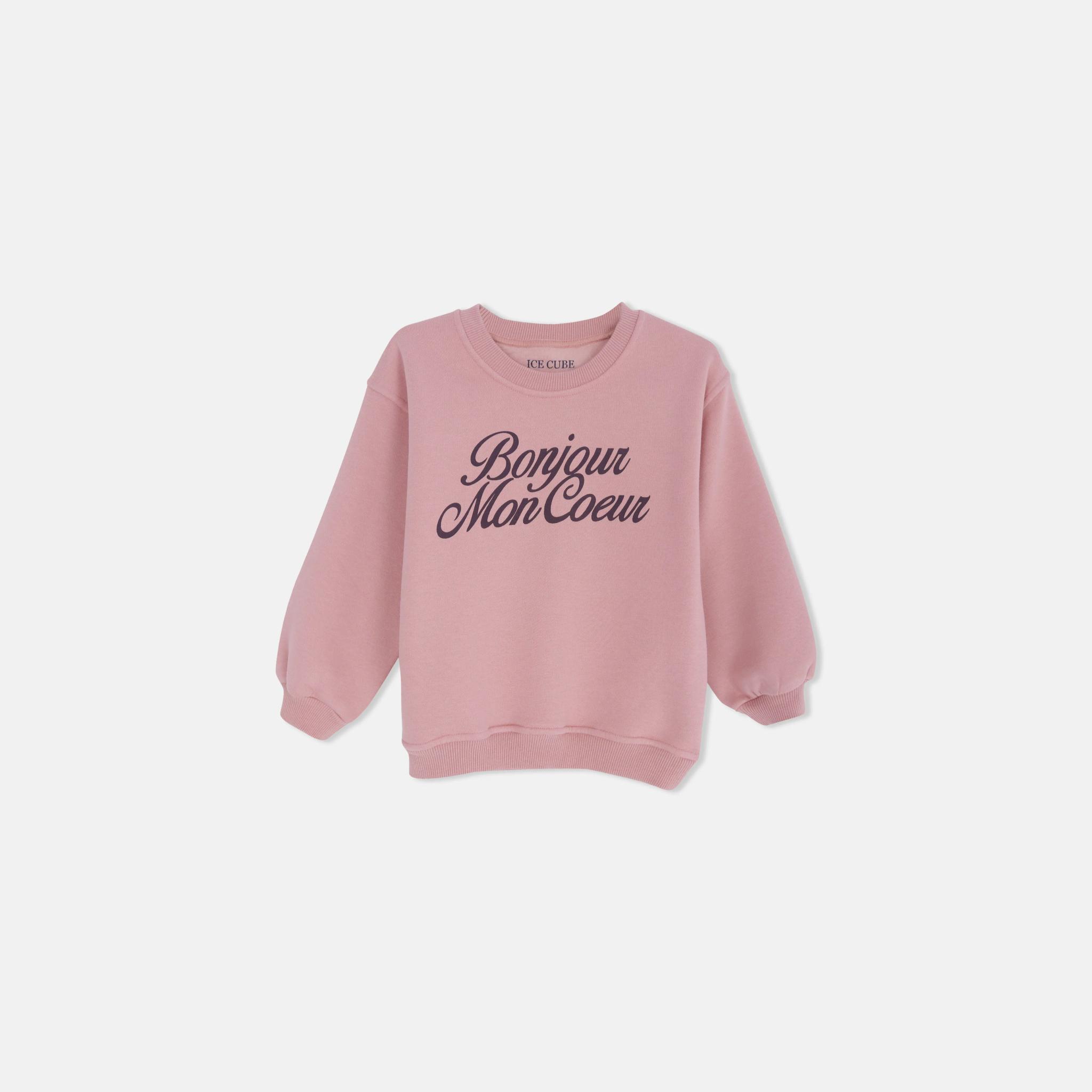 Cotton Blend French Slogan Girls' Sweater product image