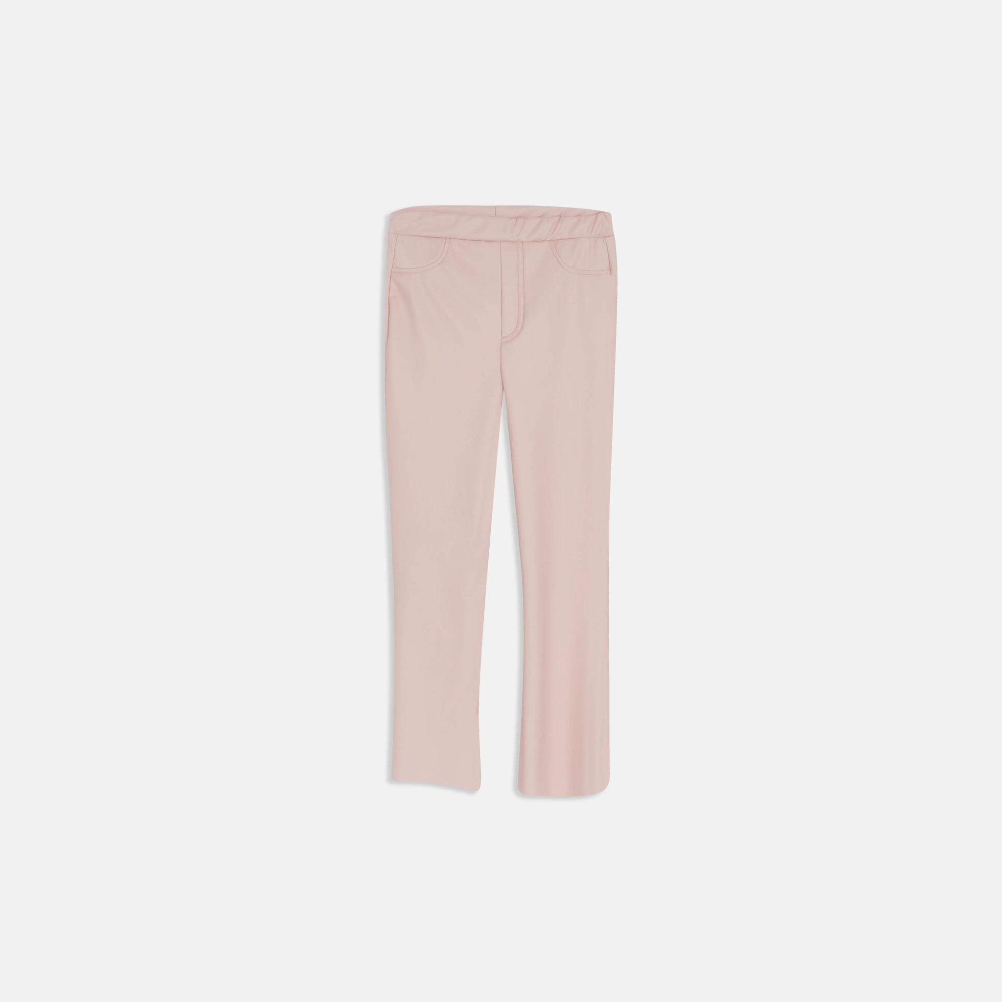 بنطال ليجنز مطاطي بمظهر الجلد الصناعي للفتيات product image