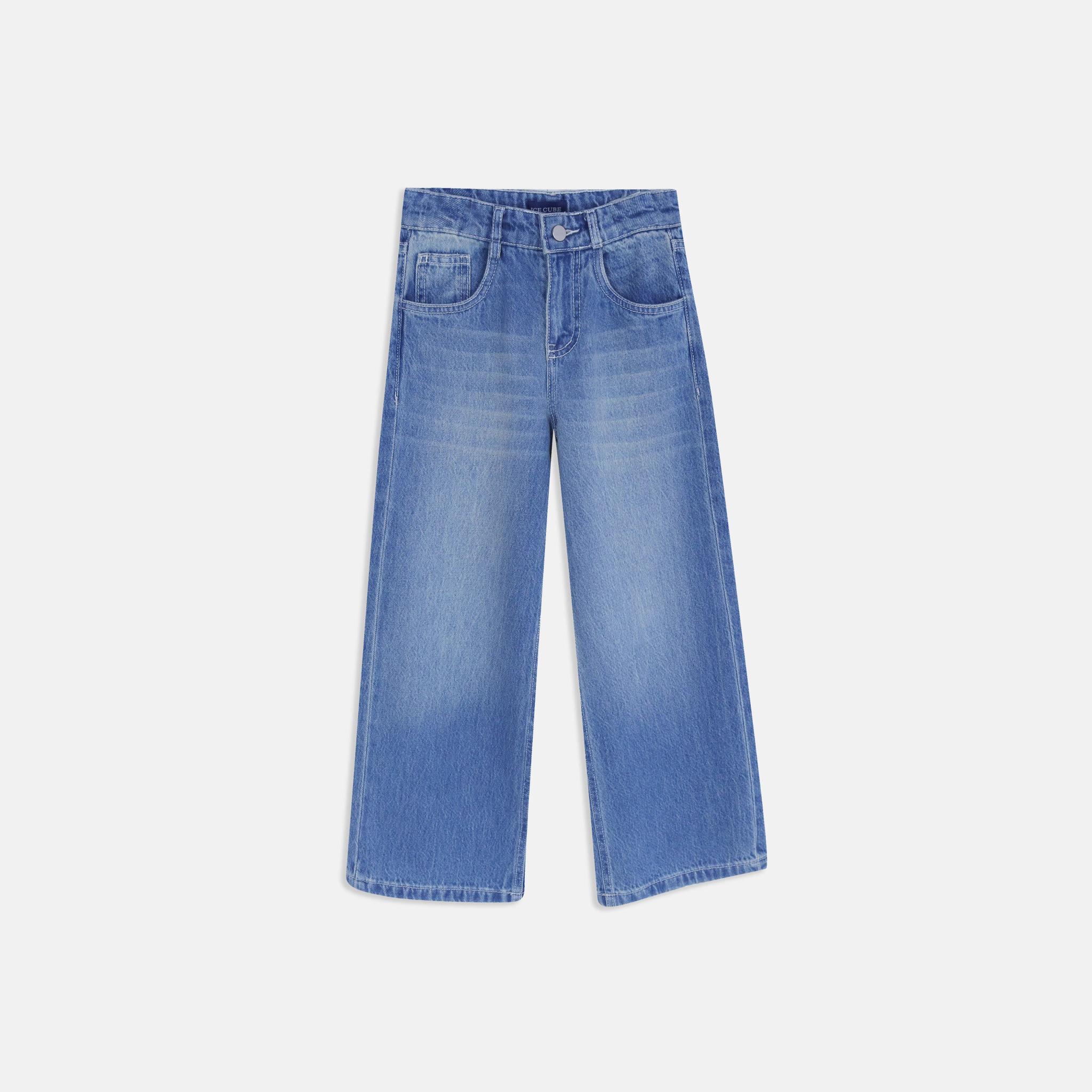 Girls' High-Waisted Wide-Leg Jeans product image