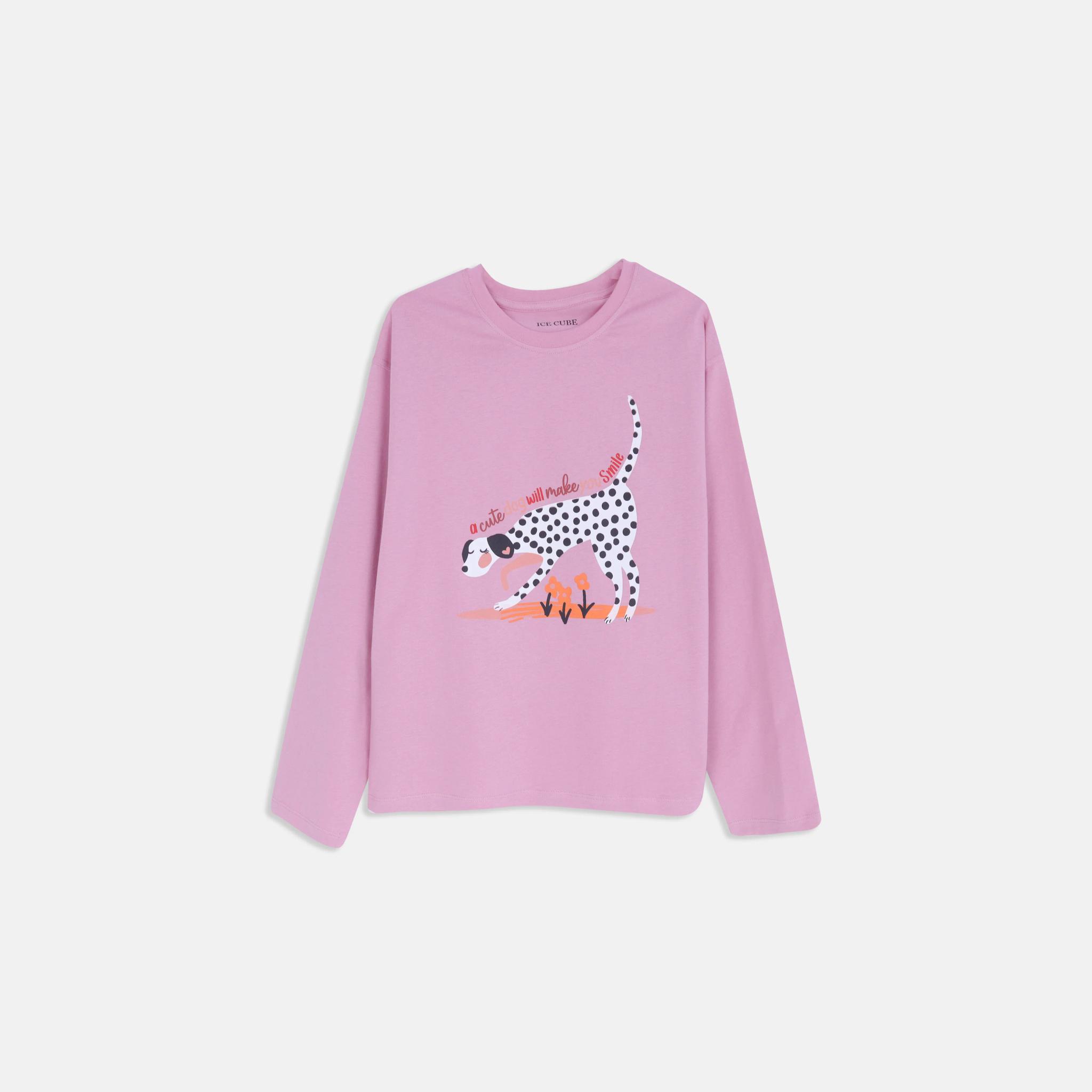 تي شيرت جيرسي قطني كاجوال للبنات media preview 2