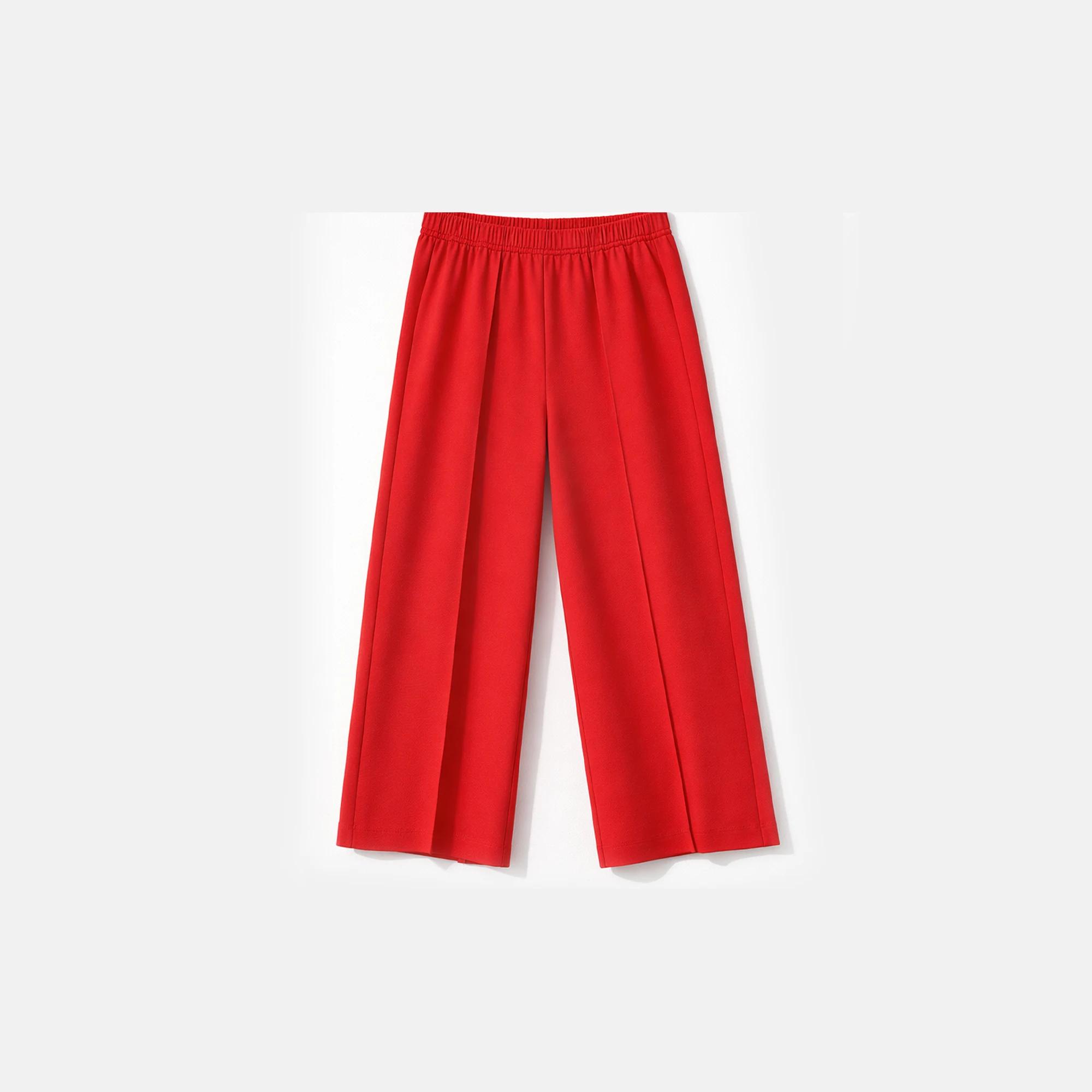 بنطلون واسع الساقين للبنات بتصميم مطوي product image