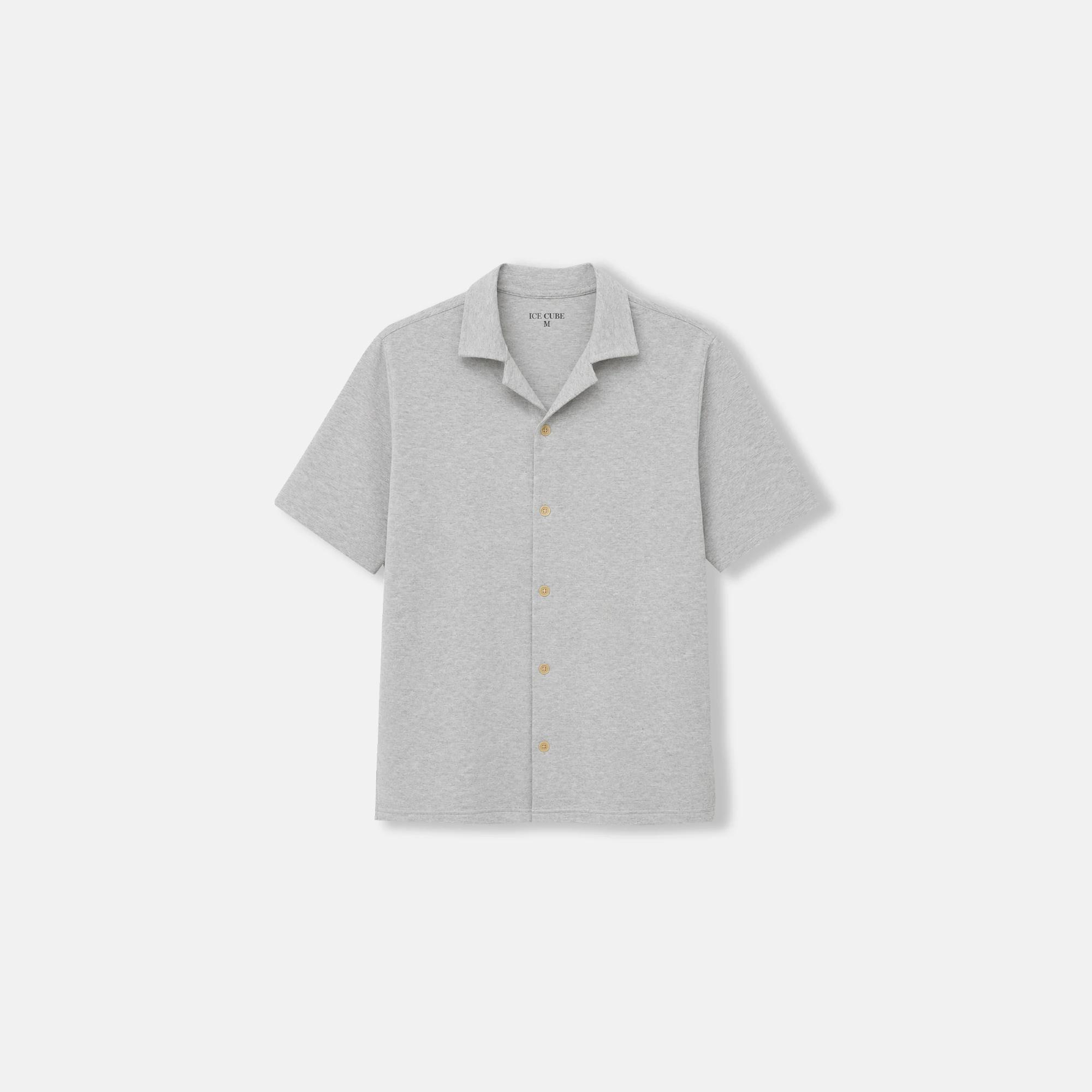 قميص رجالي قصير الأكمام بياقة مفتوحة product image