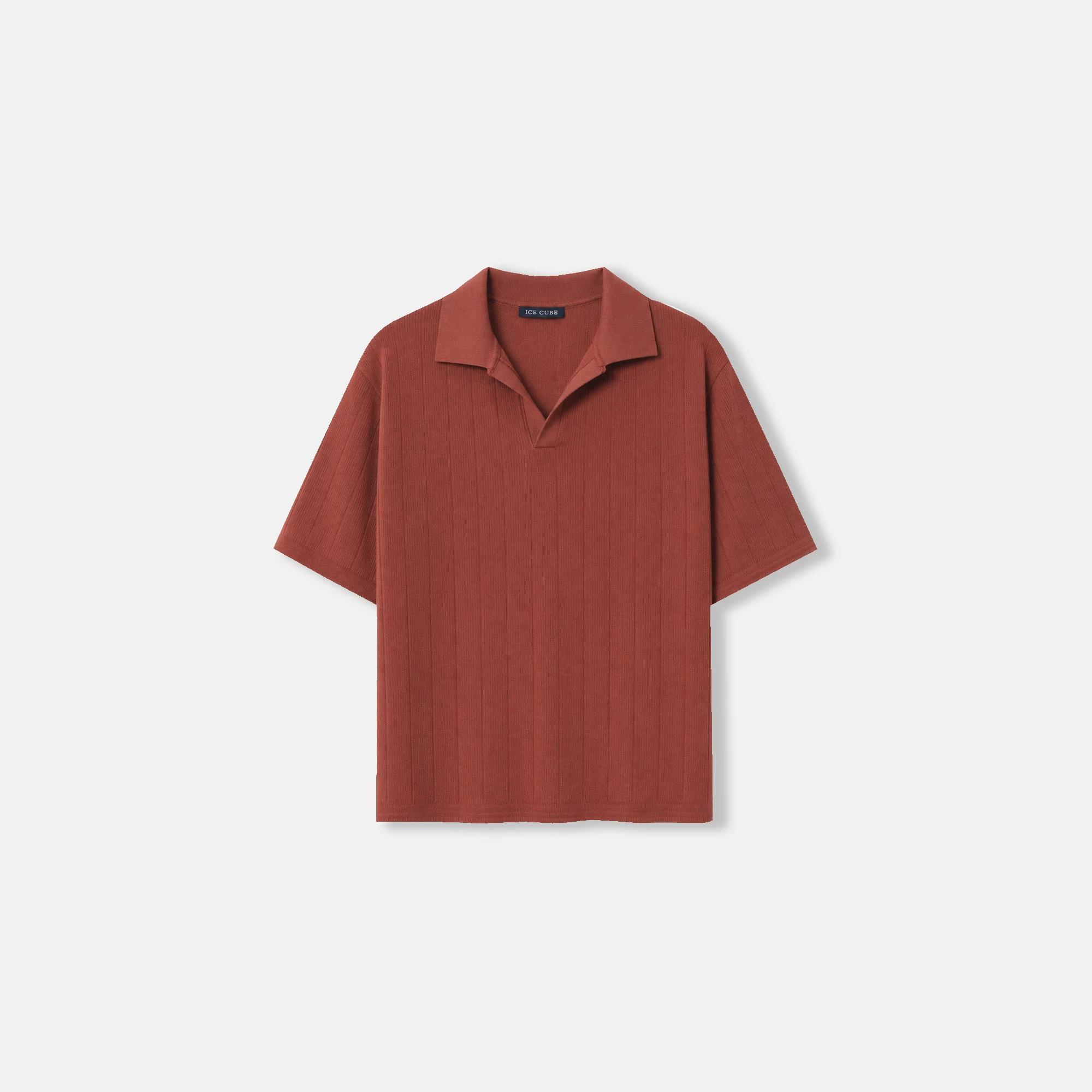 قميص بولو رجالي محبوك بنمط مضلع product image