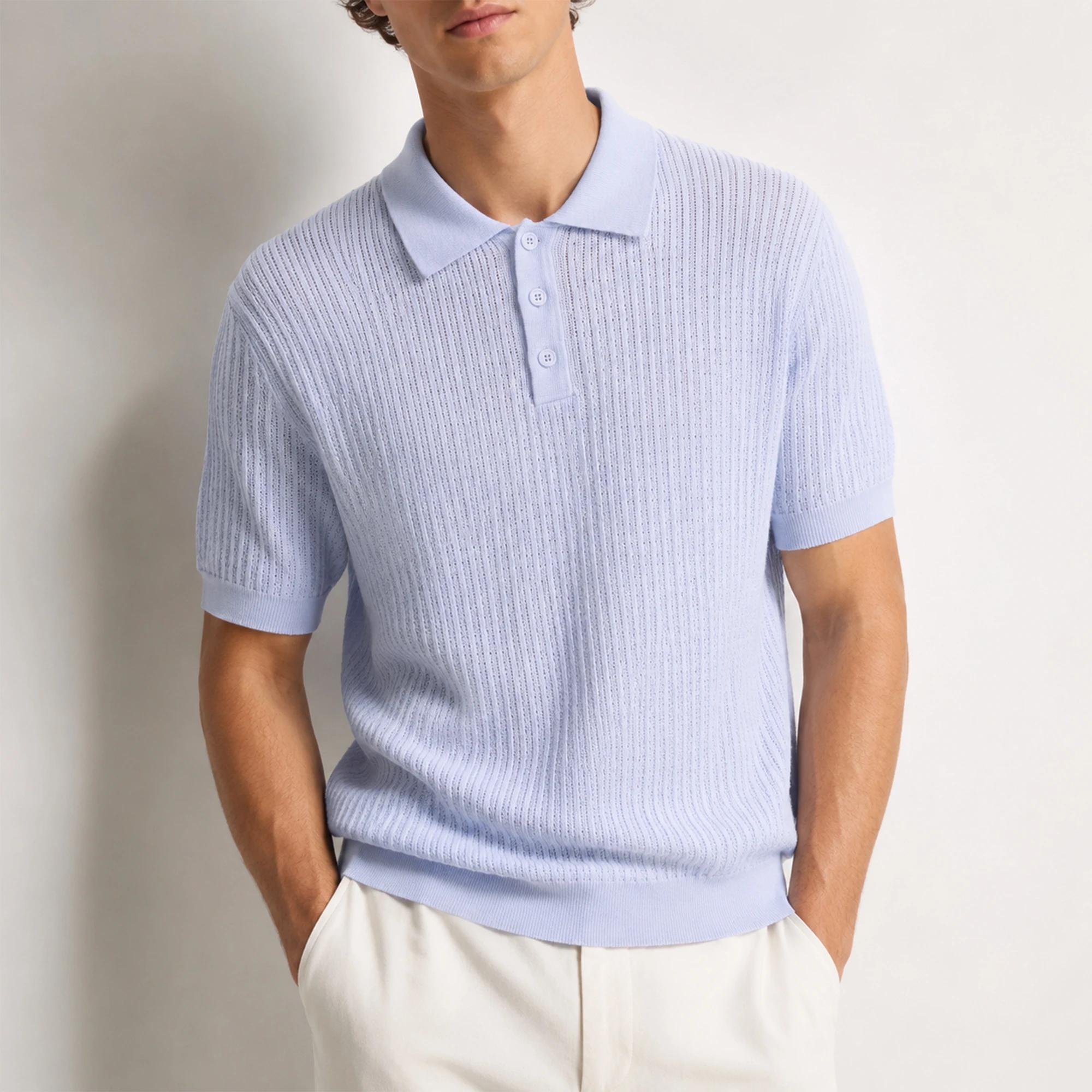 Men's short-sleeved knit polo shirt product image