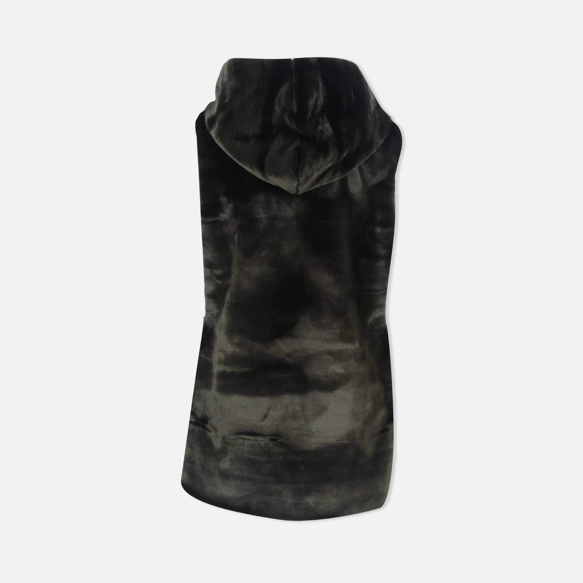 Women's Sleeveless Hooded Vest - Plush Fabric media preview 3