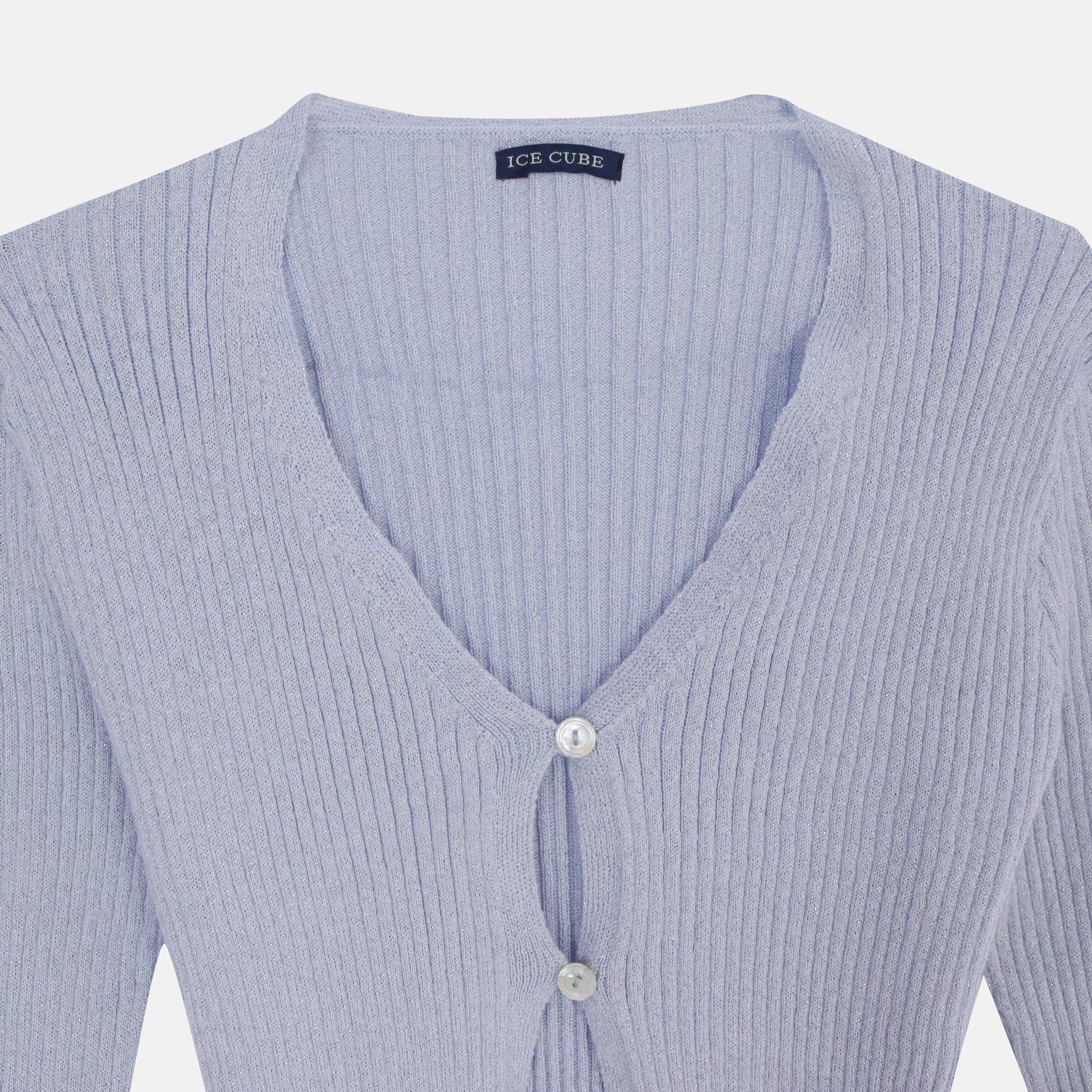 Women's Ribbed V-Neck Cardigan media preview 2