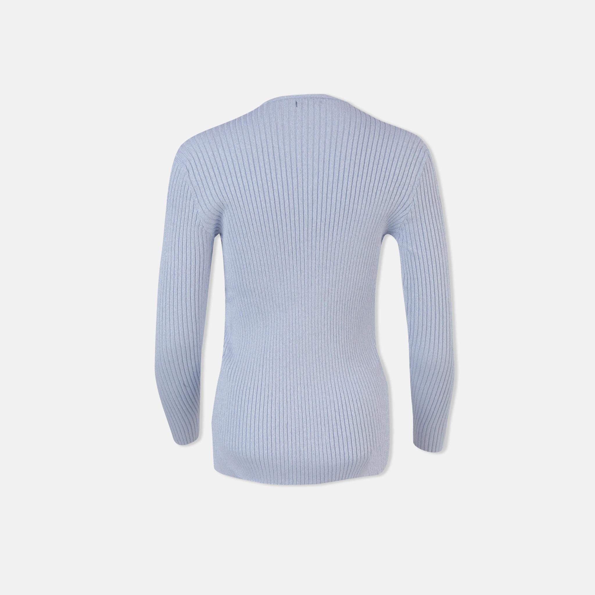 Women's Ribbed V-Neck Cardigan media preview 3