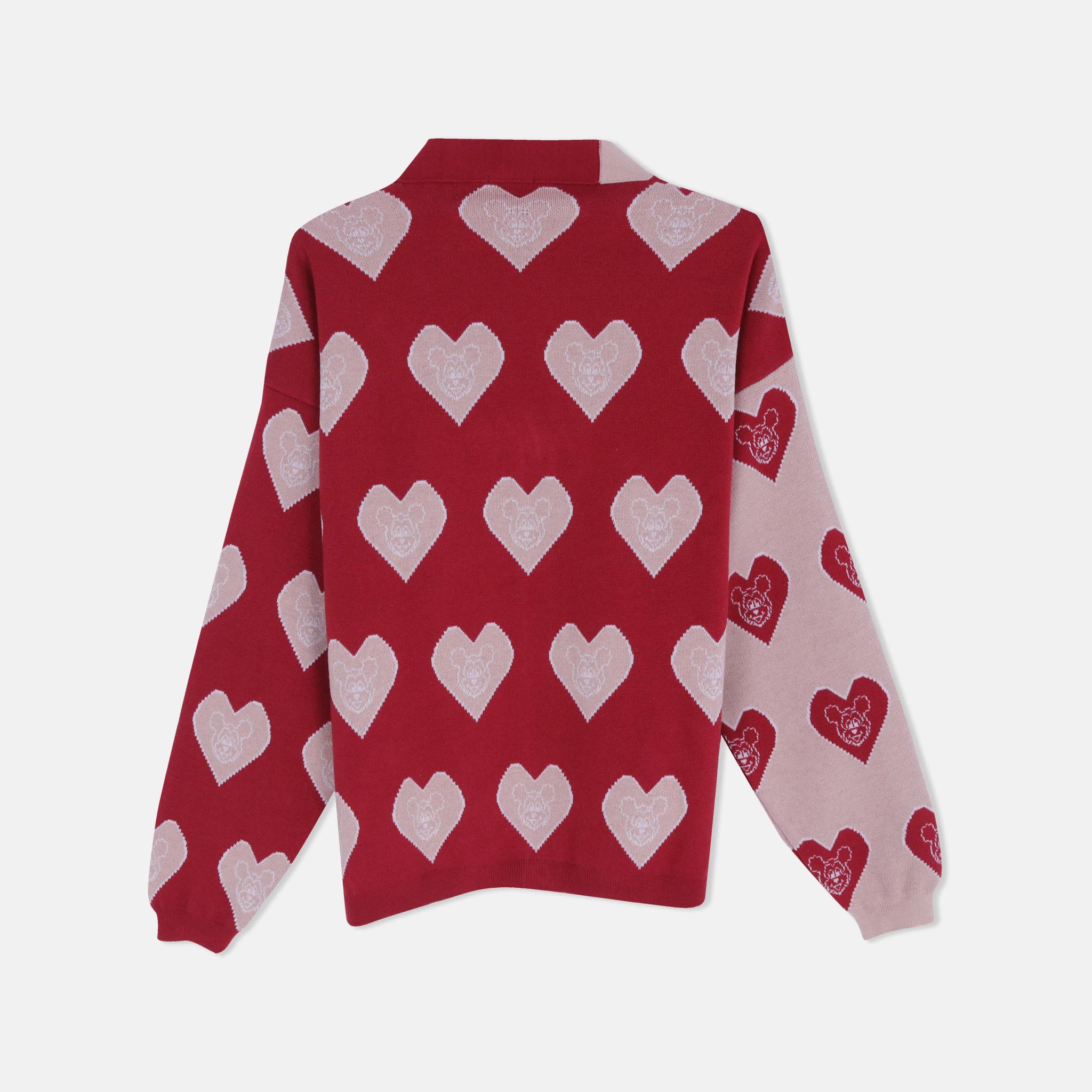 Women's Heart-Patterned Knit Cardigan media preview 4