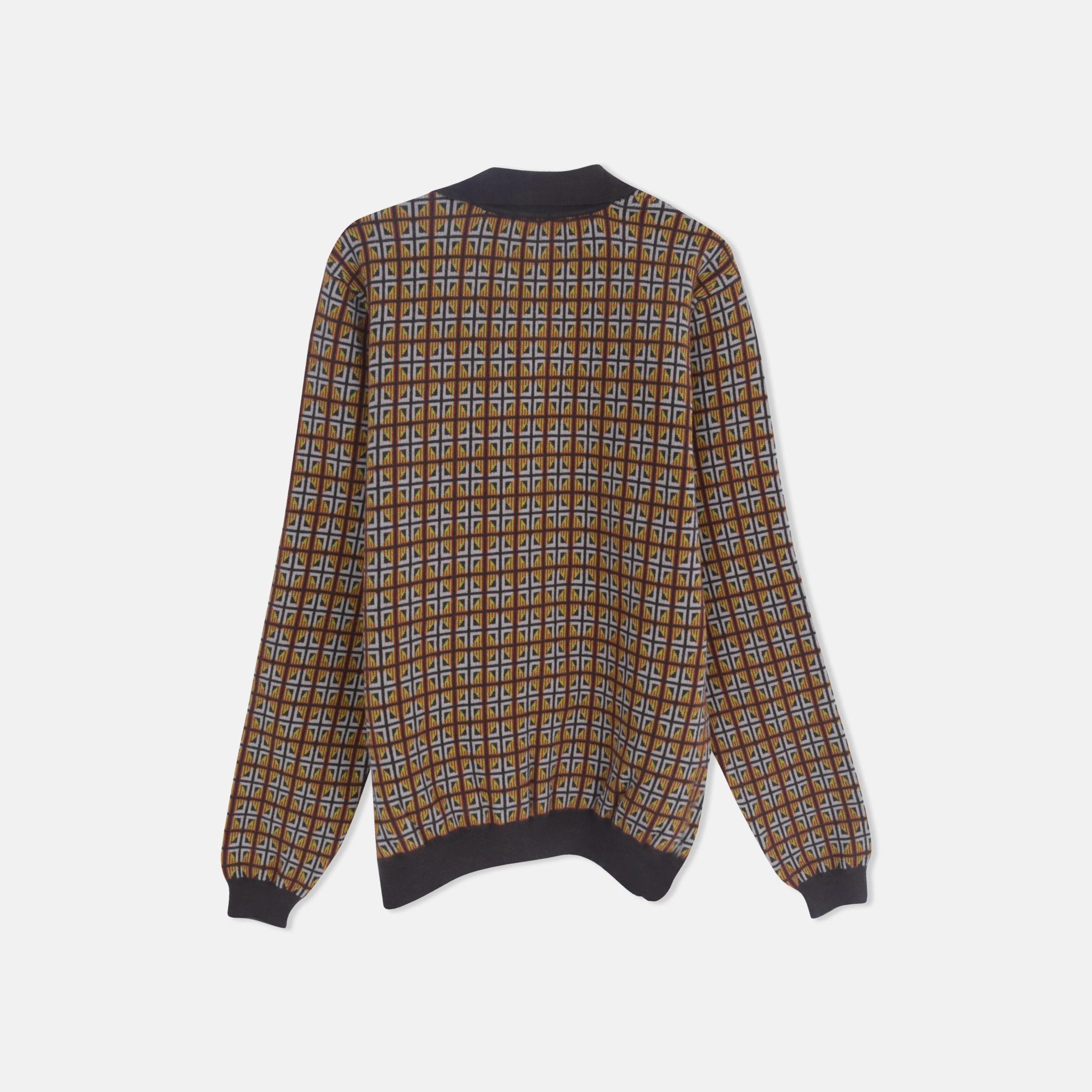 سترة رجالية بسحاب ونقوش هندسية media preview 3