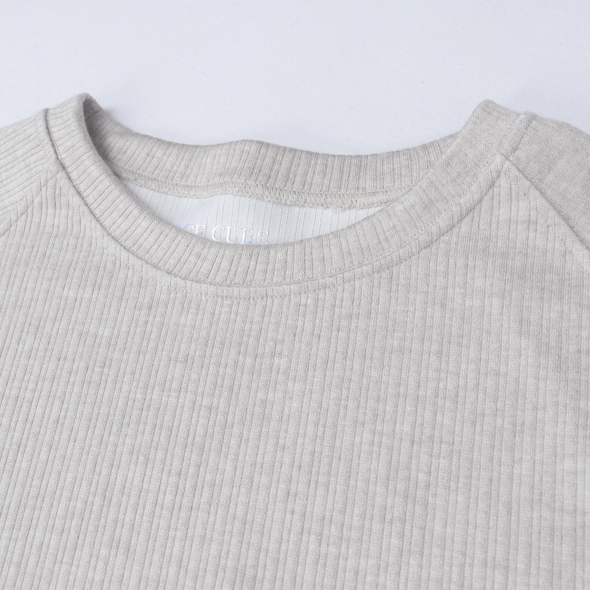 Long Sleeve Waffle Crewneck Sweater media preview 3