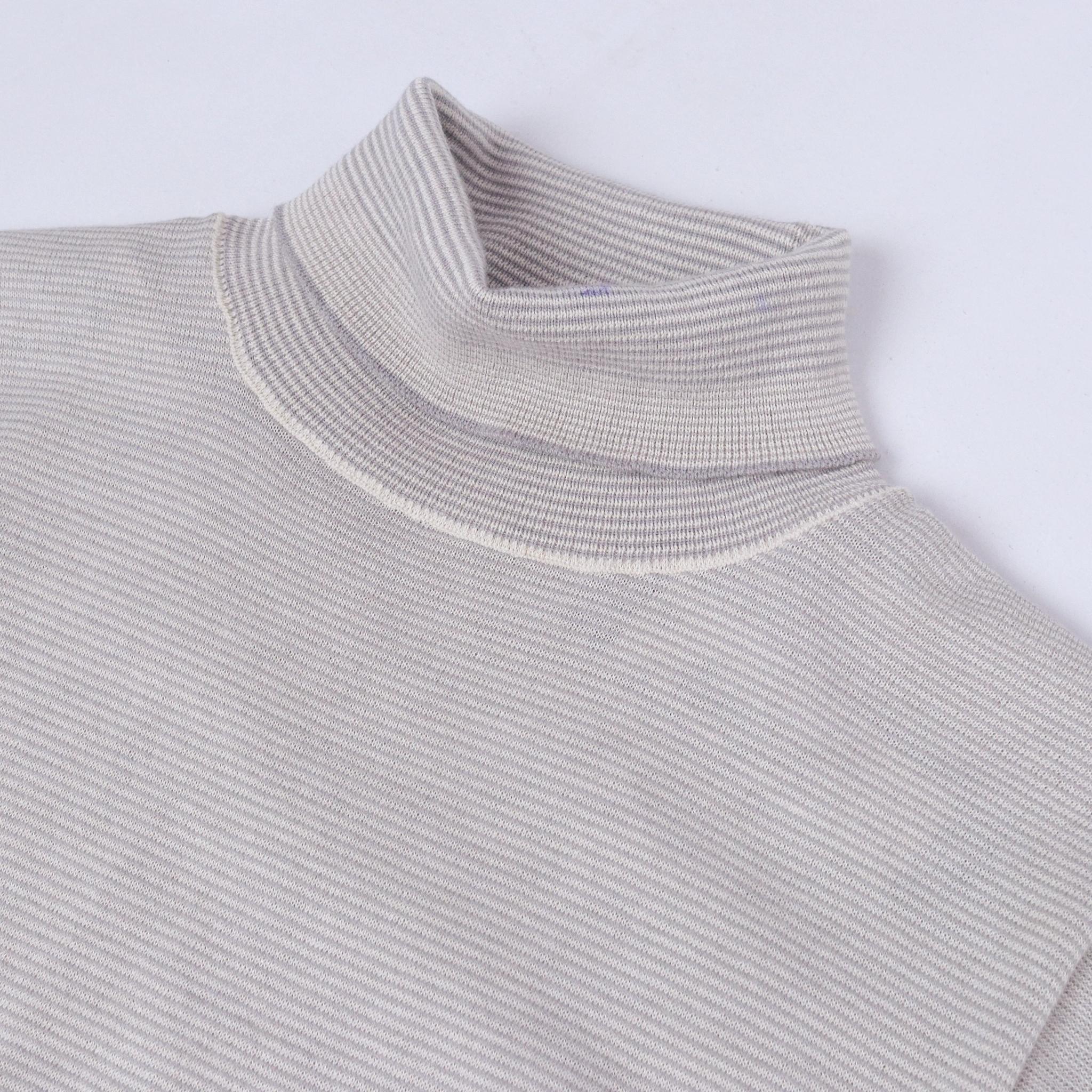 سترة رجالية من مزيج الصوف بأكمام طويلة ورقبة دائرية media preview 2