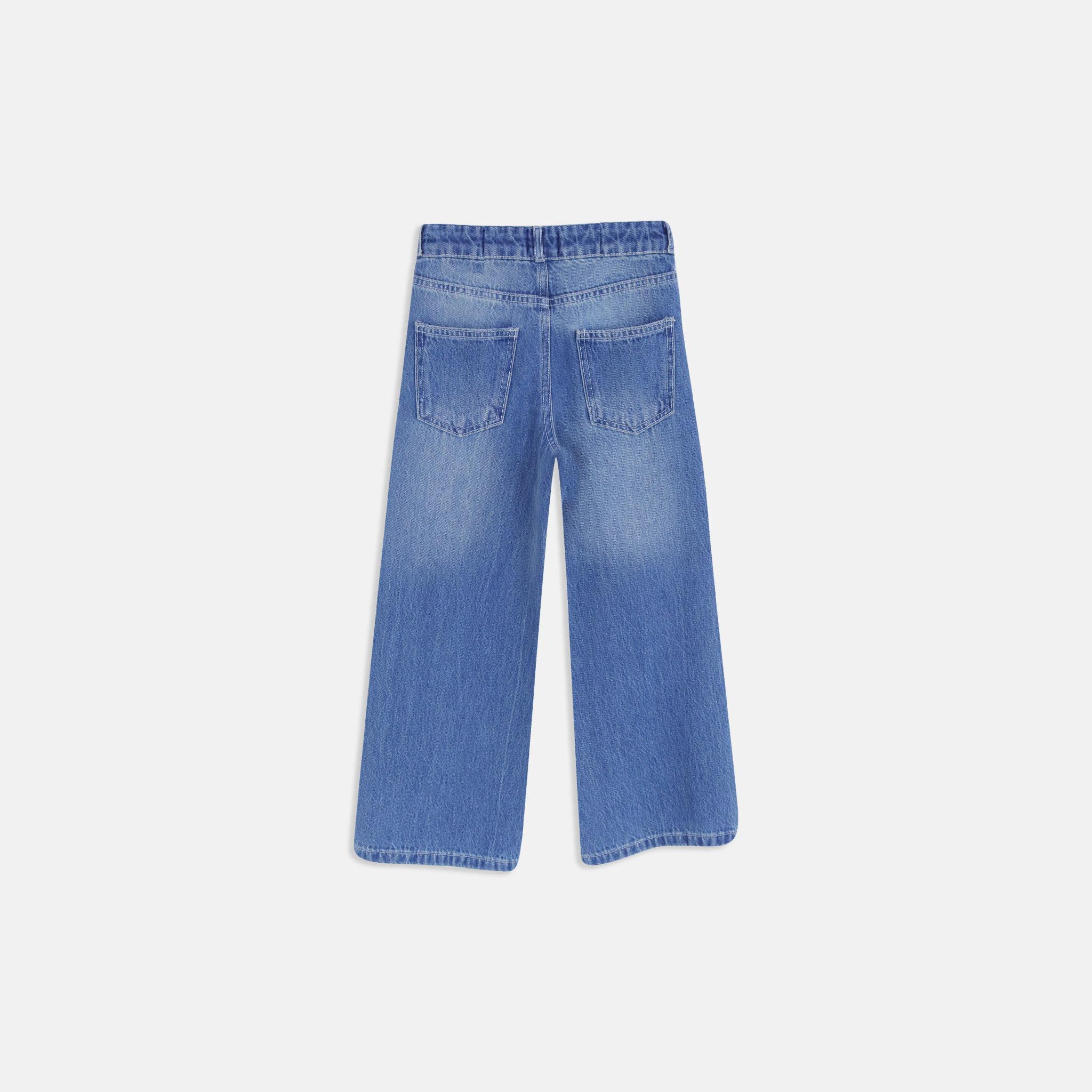 Girls' High-Waisted Wide-Leg Jeans media preview 4