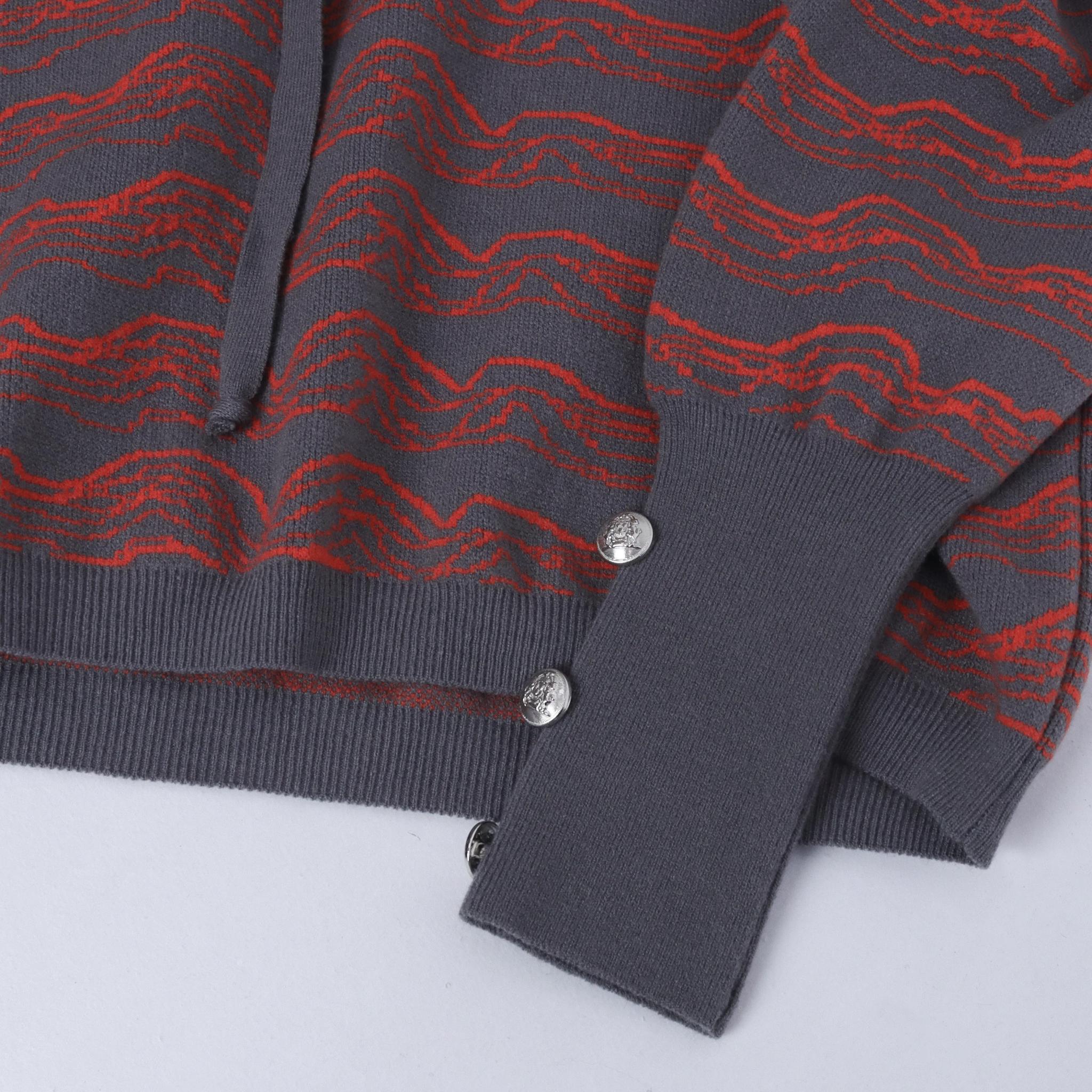 Women's Wavy Stripe Knit Hoodie media preview 3