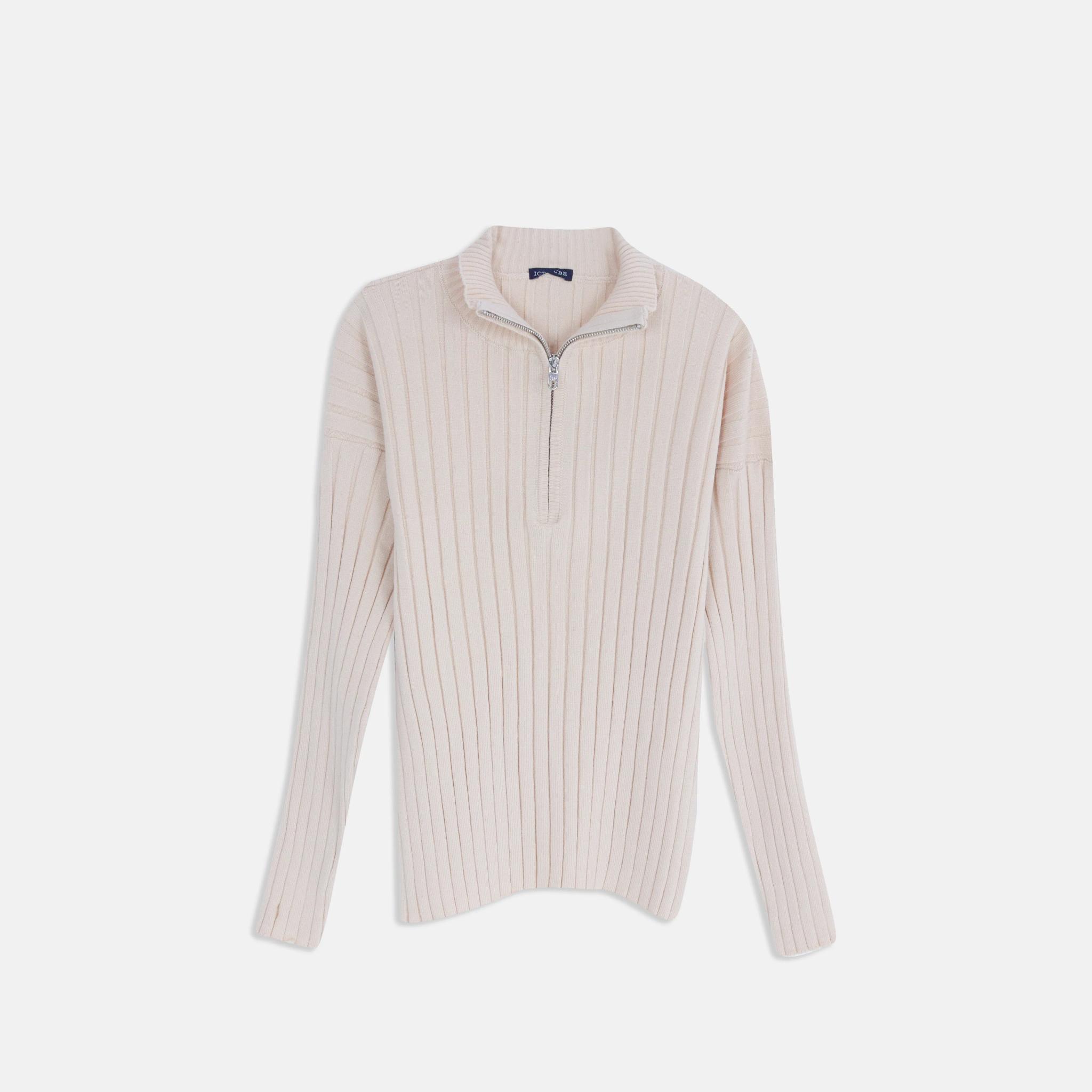 سويت شيرت محبوك بنصف سحاب alternative product image