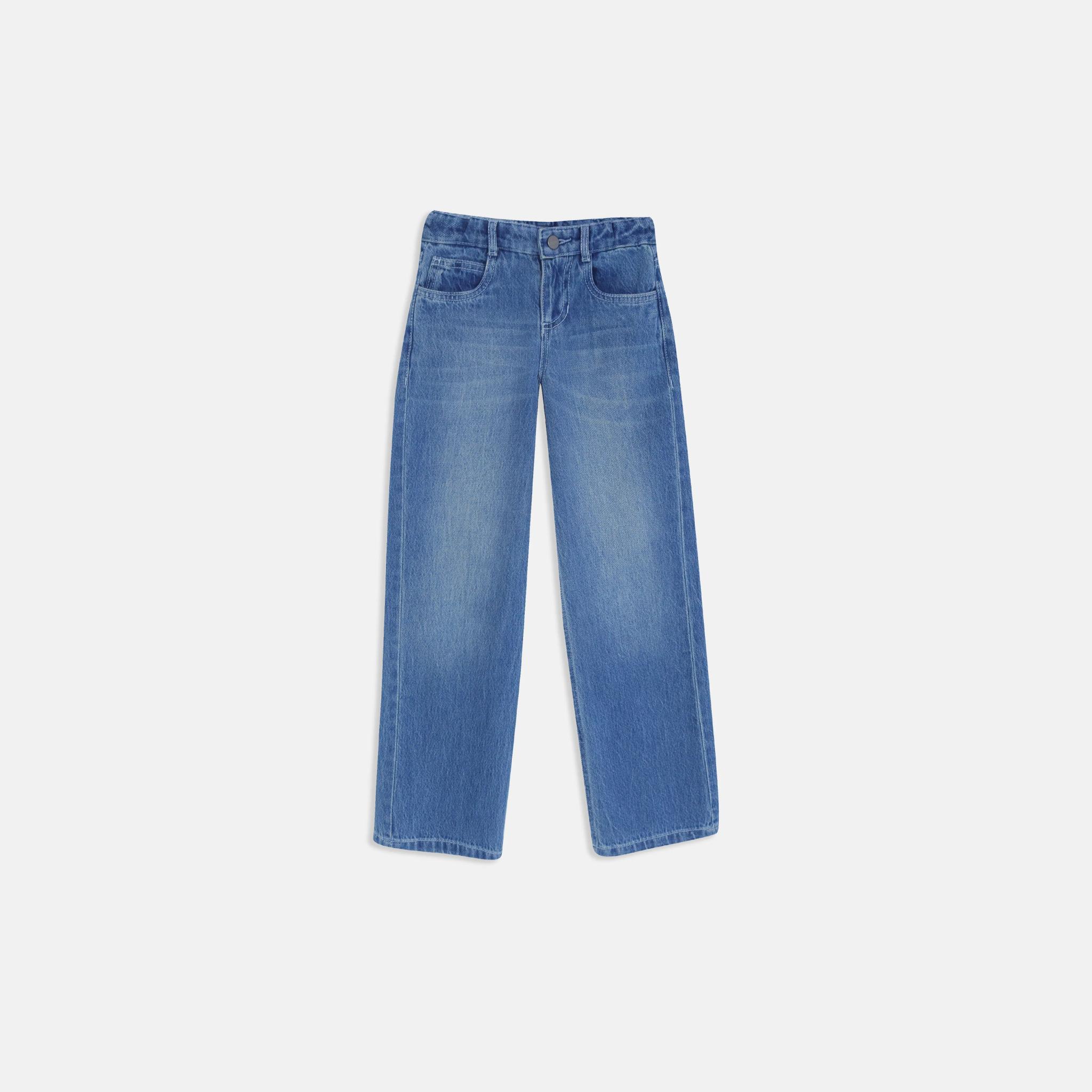 بنطلون جينز واسع الساق بتصميم كلاسيكي للفتيات alternative product image