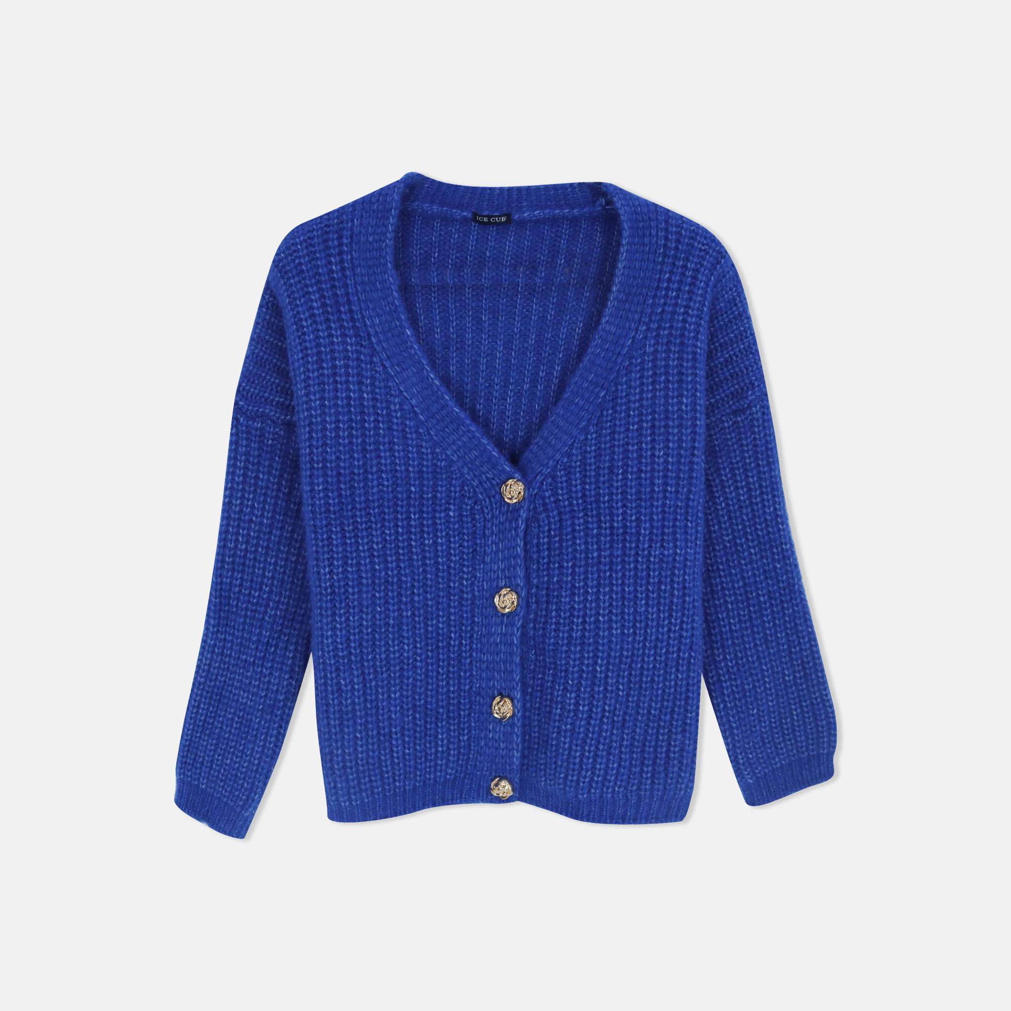 Women's V-Neck Knit Cardigan Sweater alternative product image