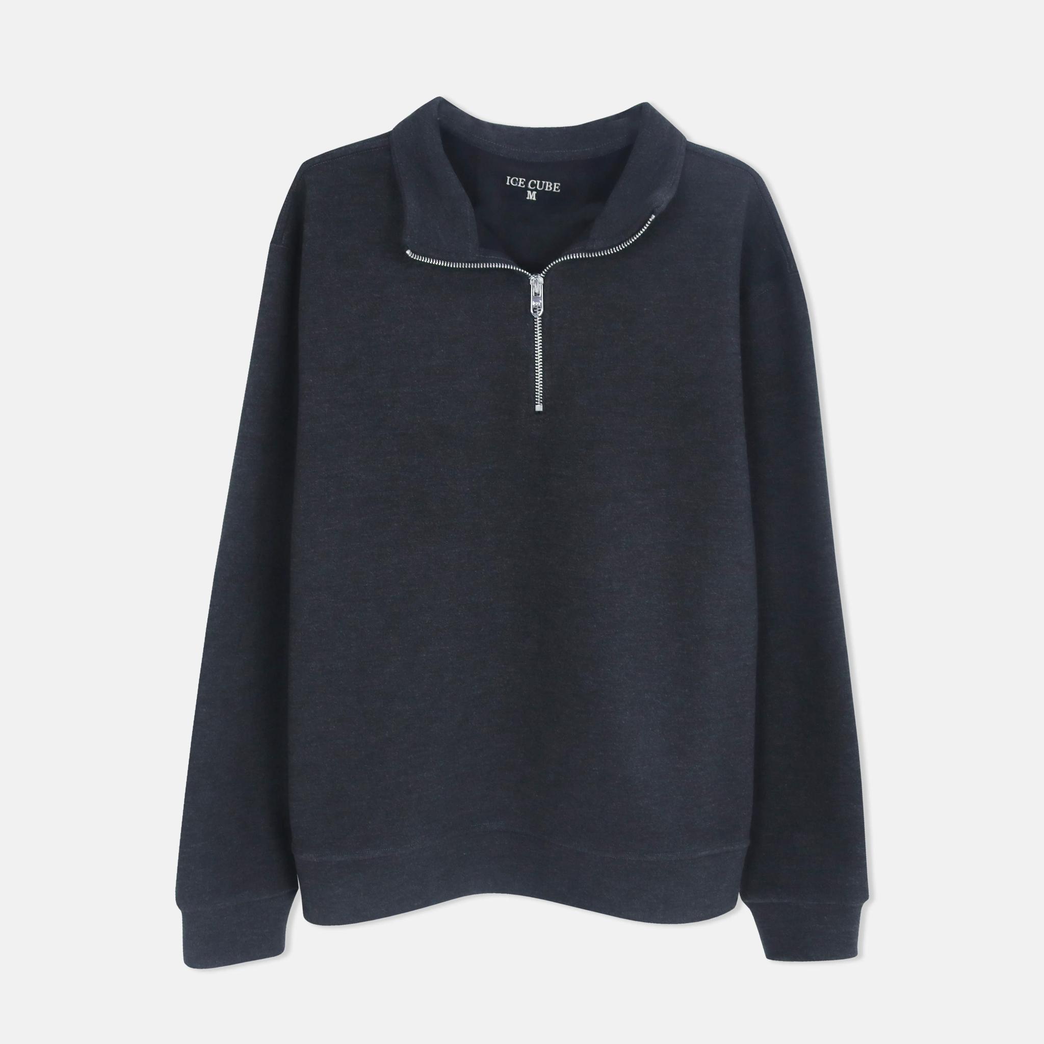 Men's grey half-zip hoodie alternative product image